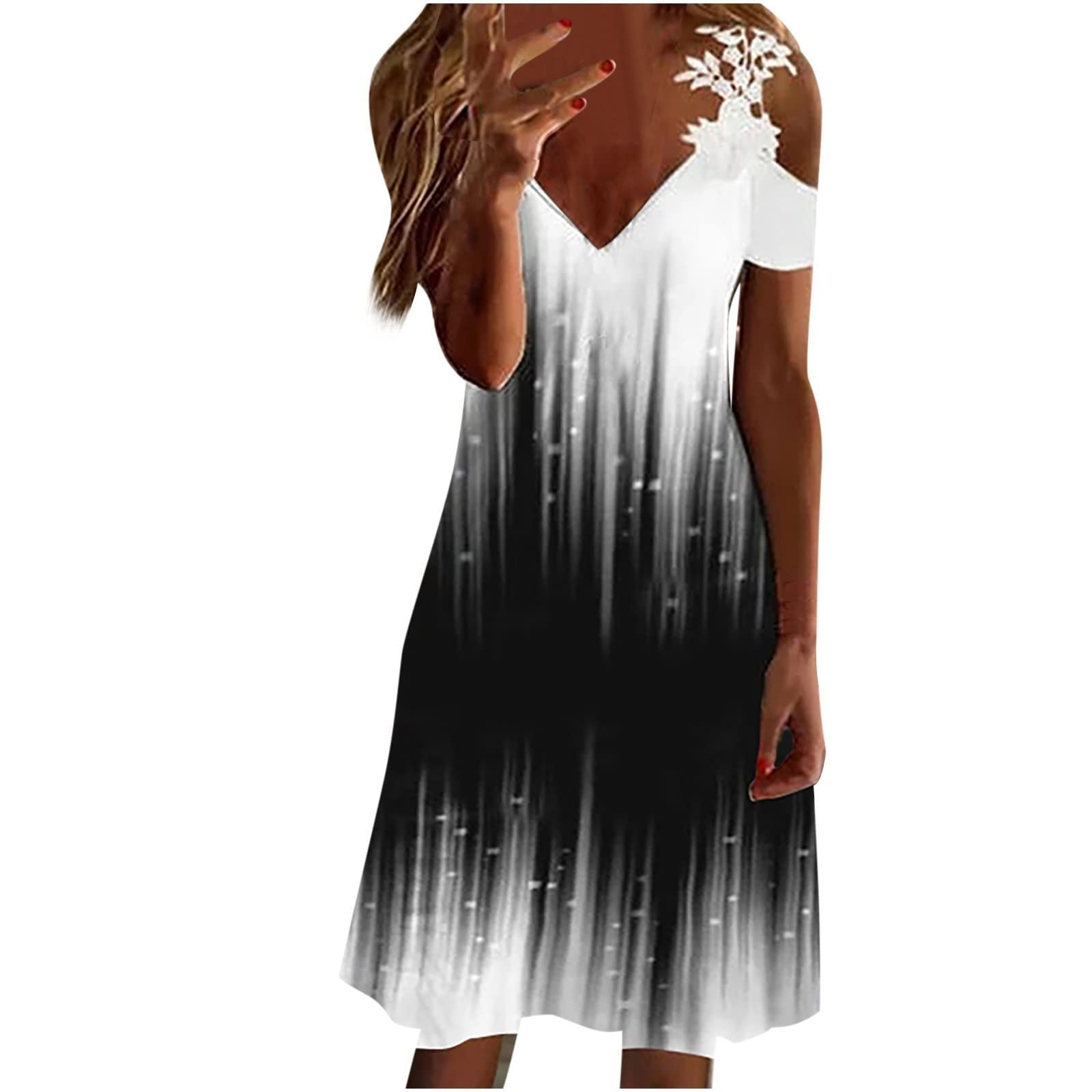 SERYU Women's Casual Loose Bohemian Floral Maxi Dress - Short Sleeve Summer Beach Swing Dress for Vacation, Outdoor Parties & Boho Fashion