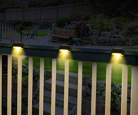 4 Pack Solar Fence Lights Outdoor - Waterproof Dusk to Dawn LED Solar Step Lights for Stairs, Yard, Patio, Pathway & Garden Decor (White) | Perfect for Outdoor Lighting, Landscape Illumination & Night Safety