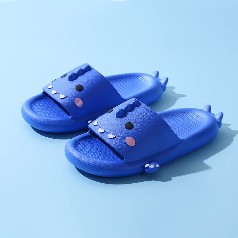 Dinosaur Slippers for Kids - Cute Open Toe Summer Slippers for Toddlers & Little Kids - Soft & Comfortable Beach & Bathroom House Shoes for Boys & Girls
