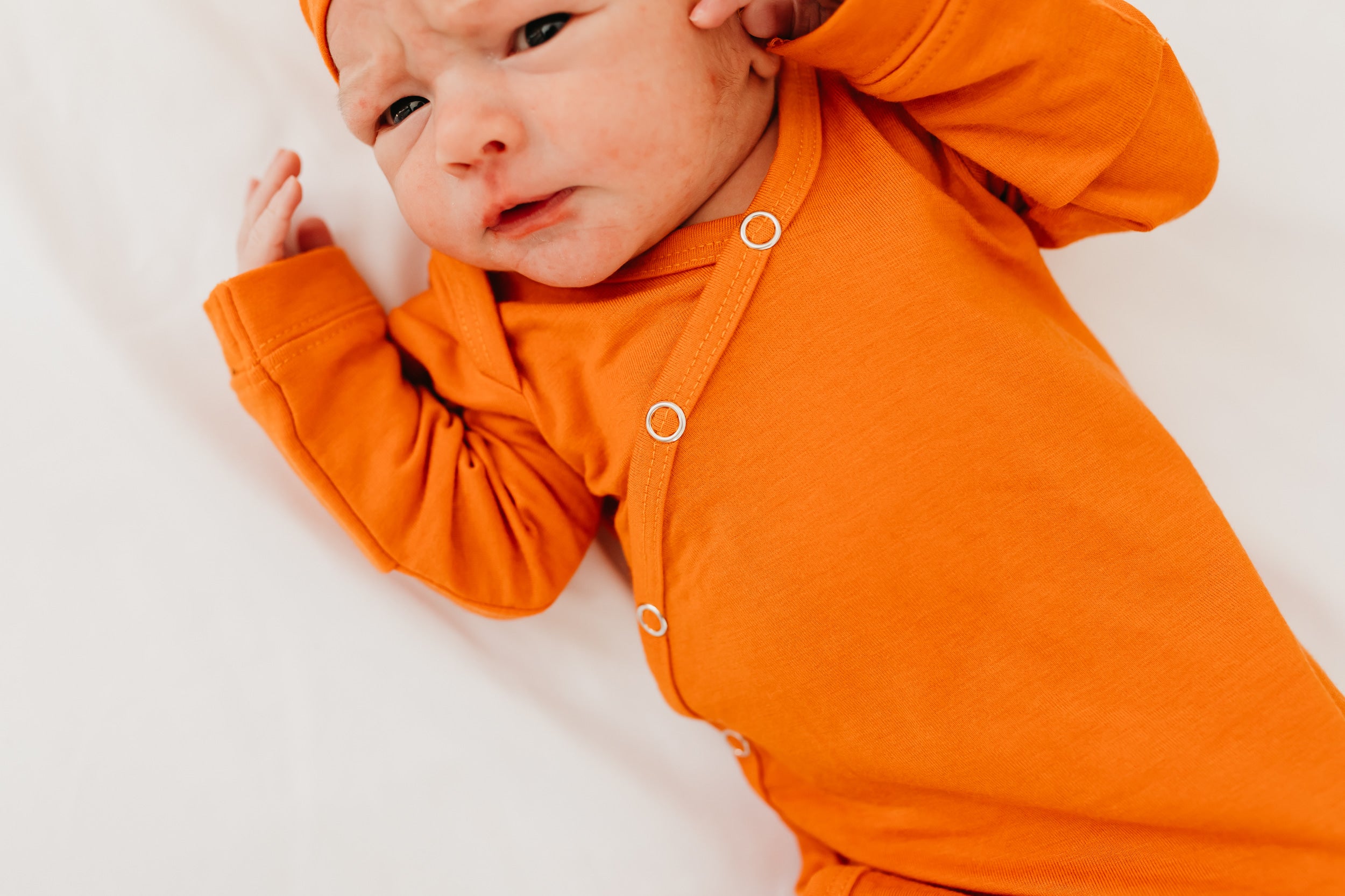 Soft Newborn Knotted Gown for Baby Boys & Girls - Organic Cotton Sleepwear for Hospital & Home - Perfect for Newborn Photography & Gift Giving
