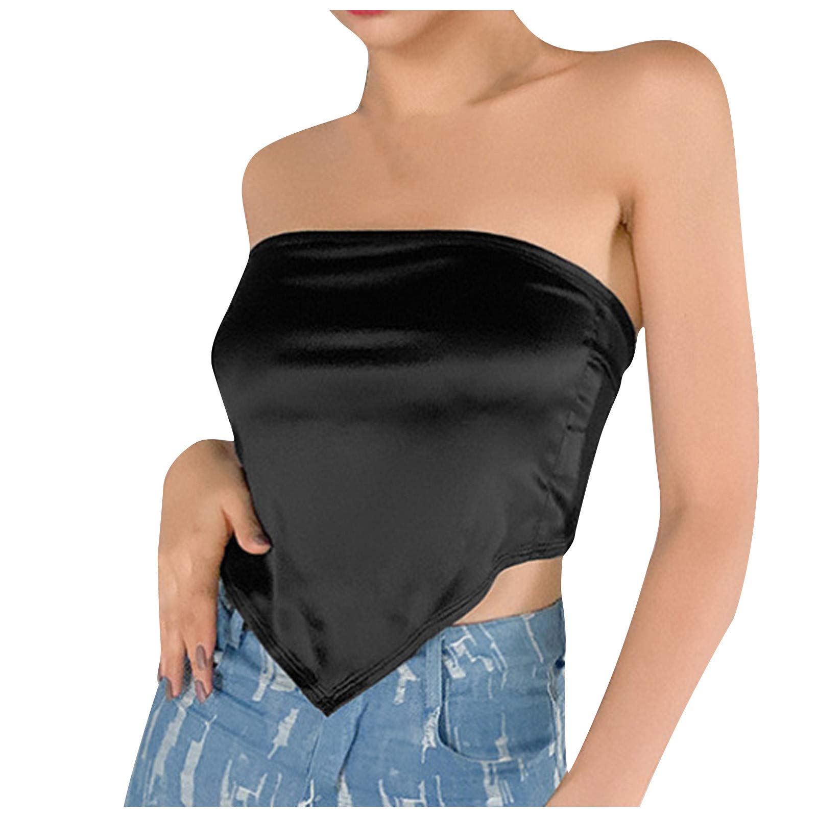Women's Sleeveless Graphic Tank Tops - Hawaiian Vacation Shirts, Bandage Fashion Bra Slim Vest, Backless Casual Sexy Blouse for Summer Beach & Boho Style (Black, Large) | Perfect for Beach Outings, Music Festivals & Summer Vacations