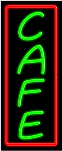 Vintage Cafe Glass Neon Sign #10974 - Handcrafted in USA | Perfect for Coffee Shops, Bars & Retro Home Decor