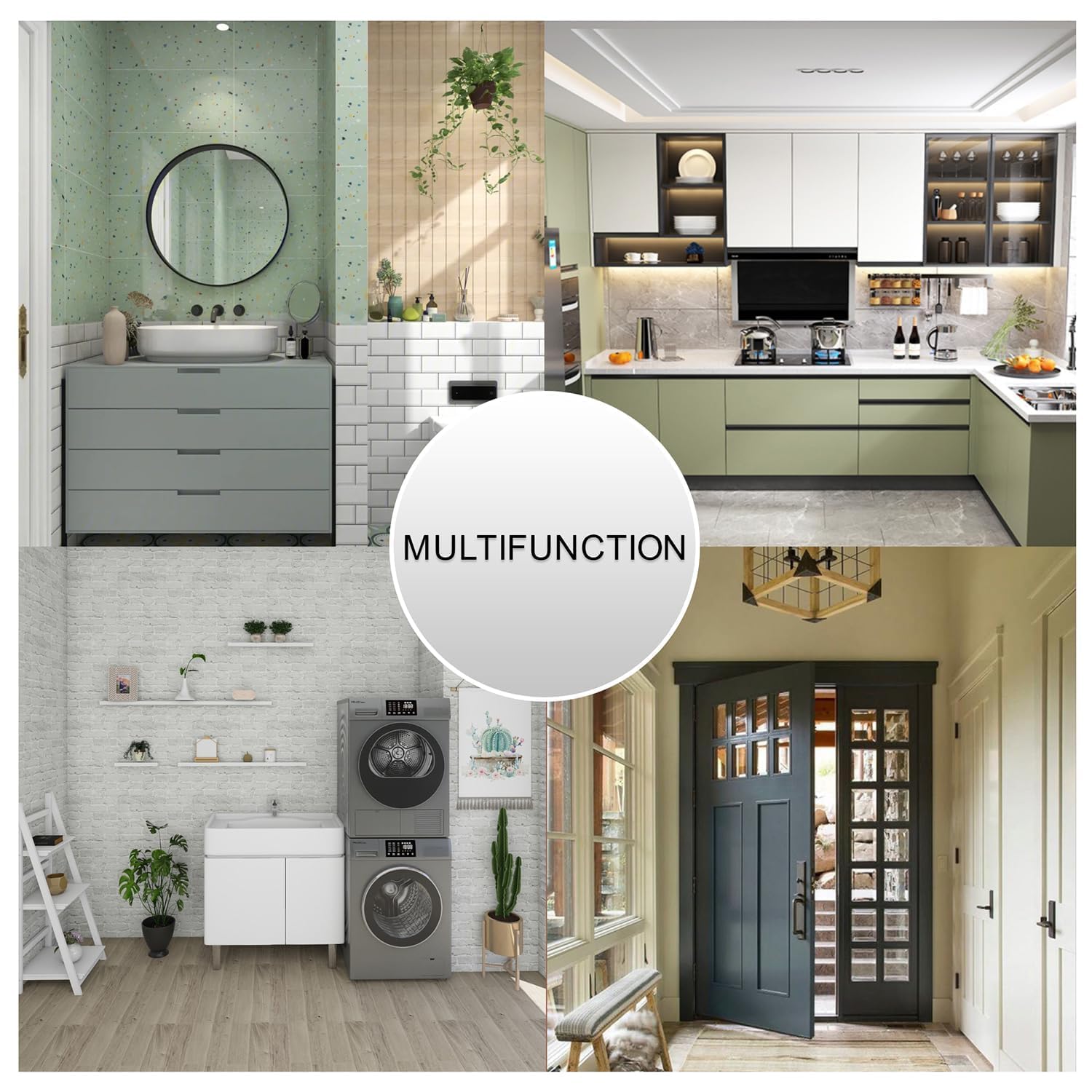 2 Pcs Washable Non-Slip Kitchen Rugs Set - Cushioned Farmhouse Mats for Floor, Sink, Bathroom, Home Decor - Perfect for Kitchen Runner & Standing Comfort