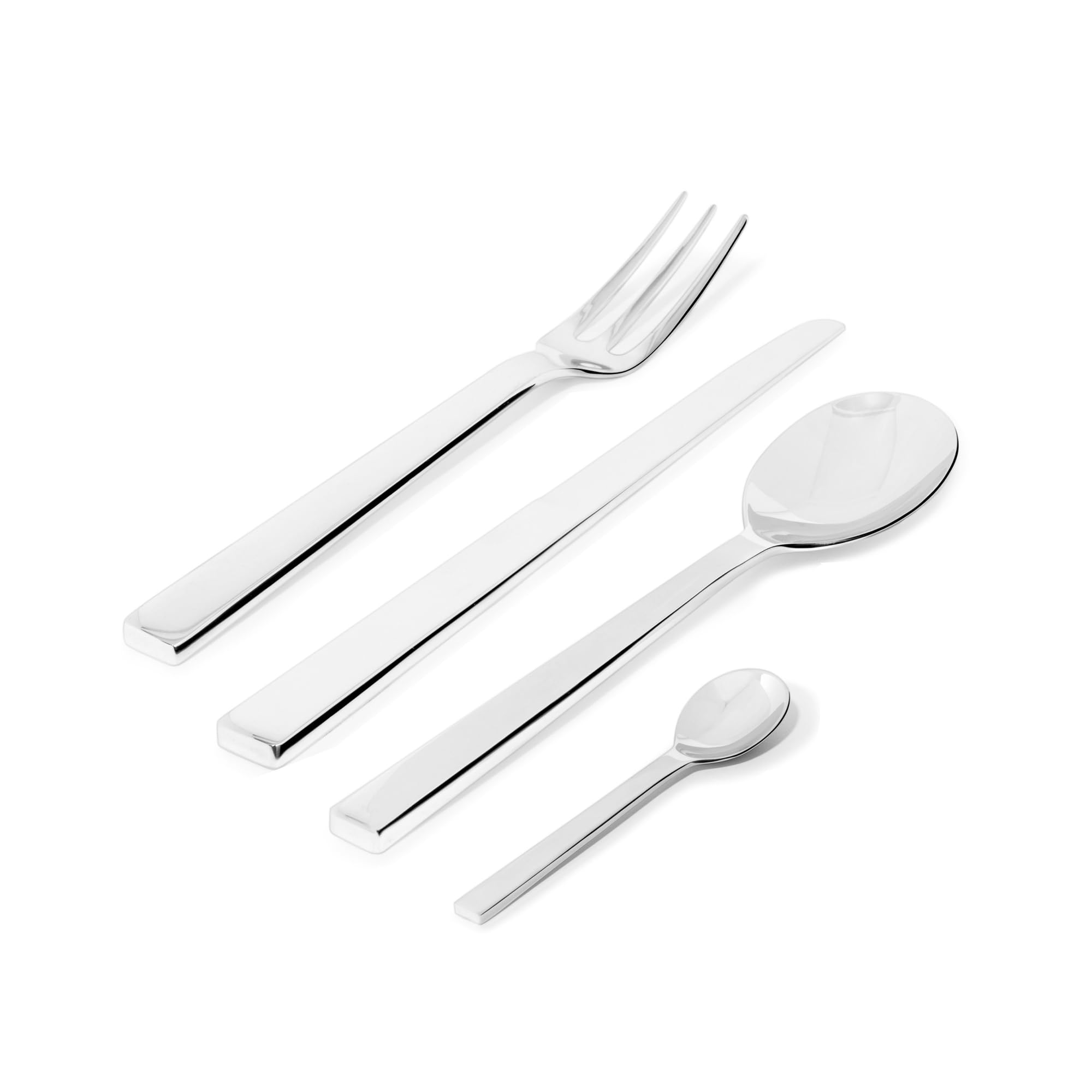Alessi Santiago 24-Piece Silver Flatware Set - Premium Stainless Steel Cutlery for Fine Dining & Elegant Table Settings