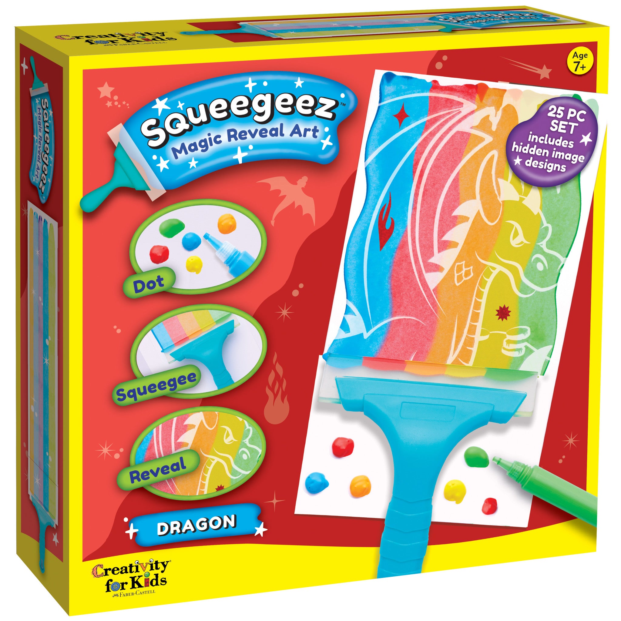 Magic Reveal Art Dragon Squeegee - Creative Window Painting & DIY Art Kit for Kids - Fun Activity for Birthday Parties & Classroom Projects #6412000