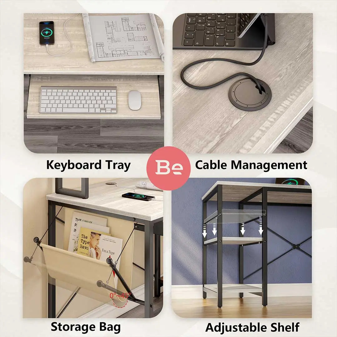 Bestier L-Shaped Computer Desk with Keyboard Tray - Ergonomic Home Office Desk for Gaming & Work - Perfect for Small Spaces & Corner Setups