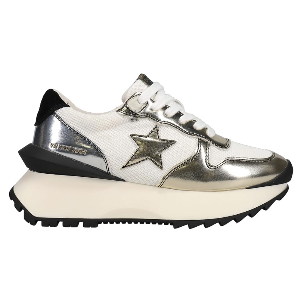 Vintage Havana Women's Glitter Platform Slip-On Sneakers - Casual Shoes for Women in Black, Silver & White | Perfect for Parties, Date Nights & Everyday Wear