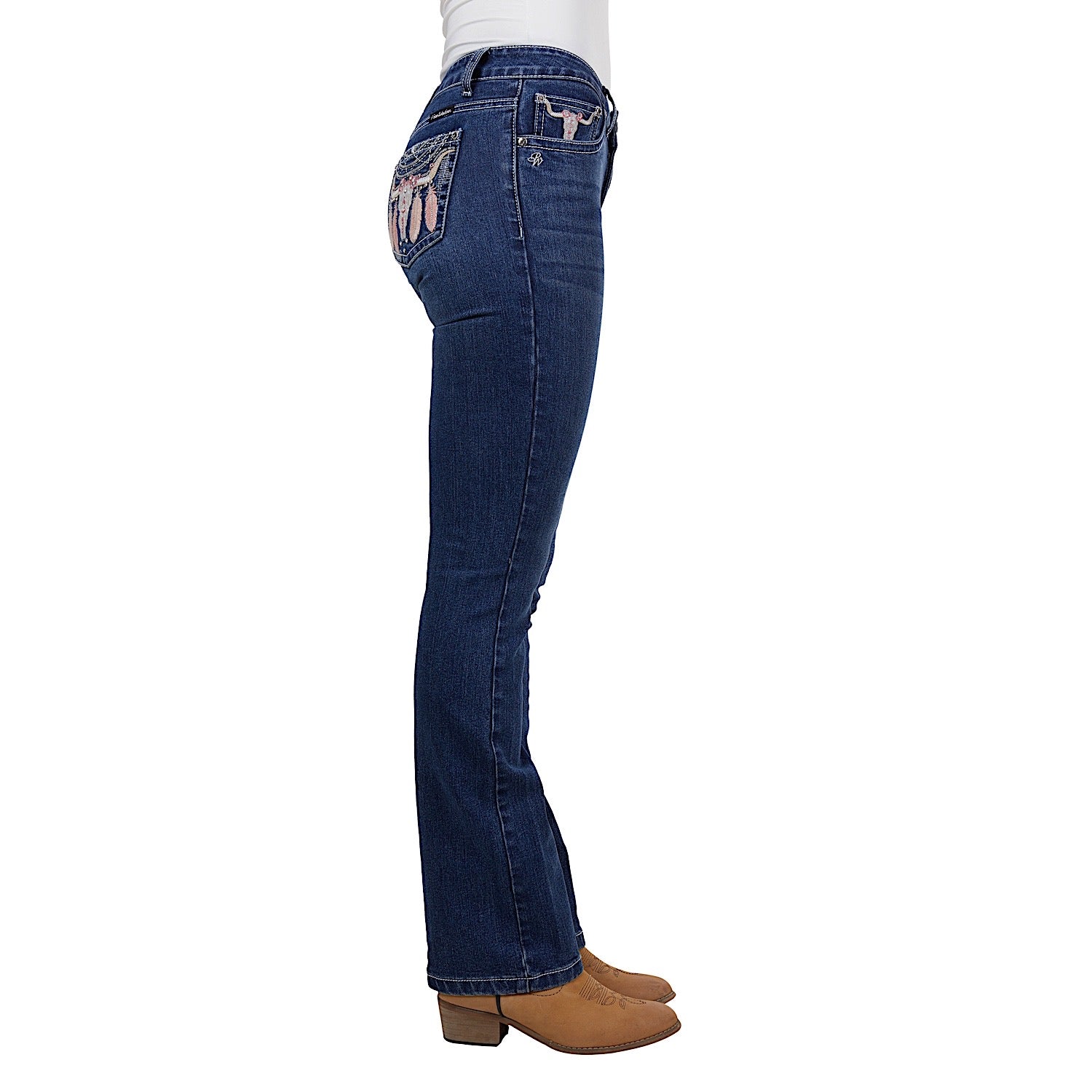 Pure Western Women's Ava Boot Cut Jean 32L Indigo - Stylish Denim Pants for Casual Wear, Country Fashion & Everyday Outfits