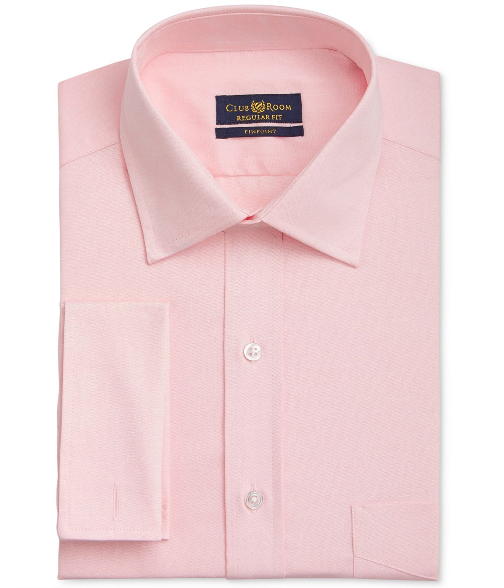 Club Room Men's Wrinkle Resistant Button Up Dress Shirt - Powder Pink - Size 15.5 | Formal Office Wear & Business Casual Attire