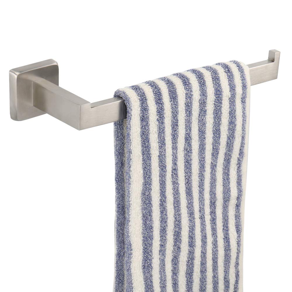 TocTen 9 Inch Heavy Duty Stainless Steel Towel Holder - Brushed Nickel Wall Mounted Bathroom Towel Ring, Thick SUS304 Rustproof Hand Towel Rack for Kitchen, Bathroom & Laundry Room Organization
