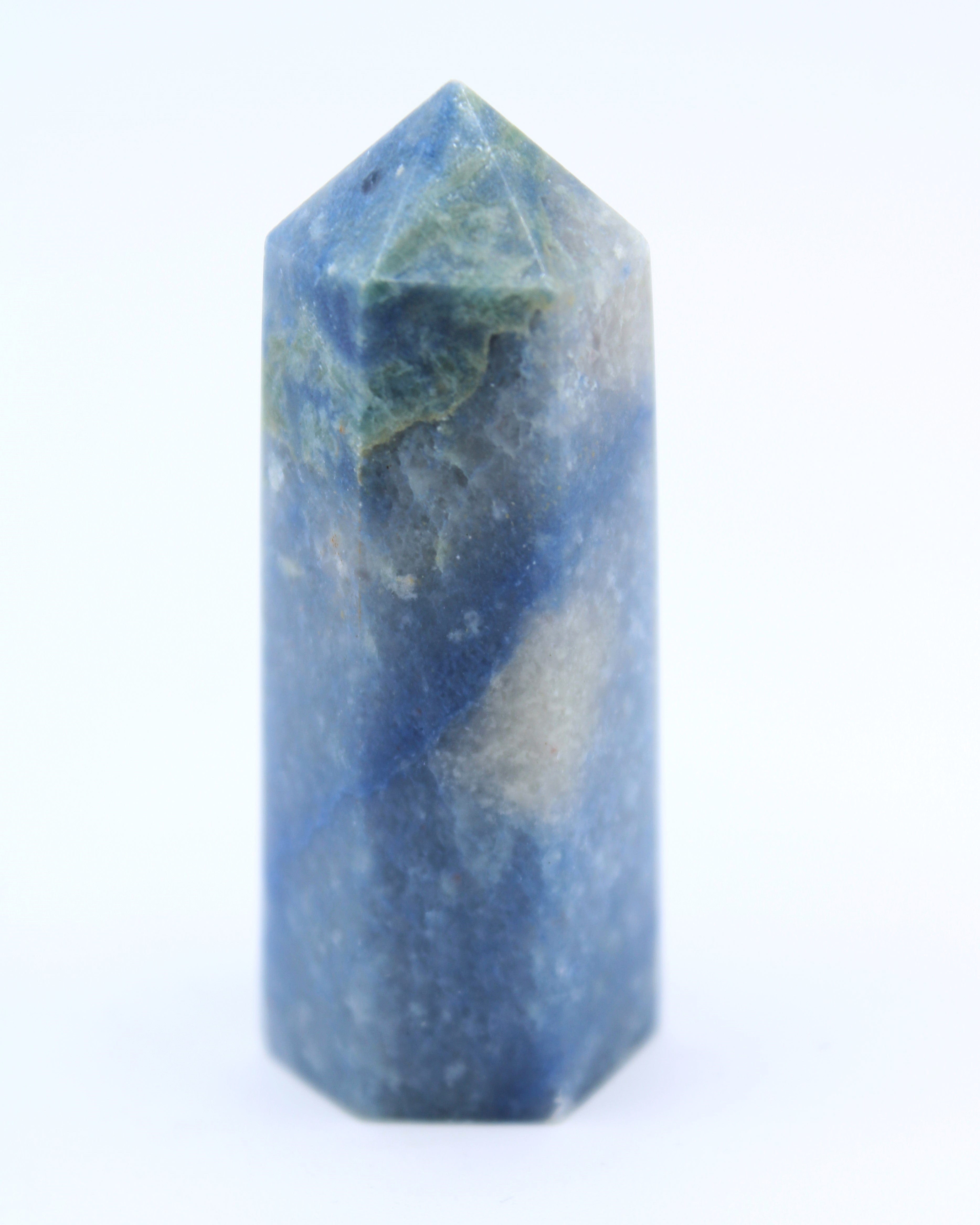 Blue Quartz Crystal Tower - Natural Healing Stone for Home Decor, Meditation & Energy Balancing | Perfect for Office Desk, Yoga Room & Gift Giving