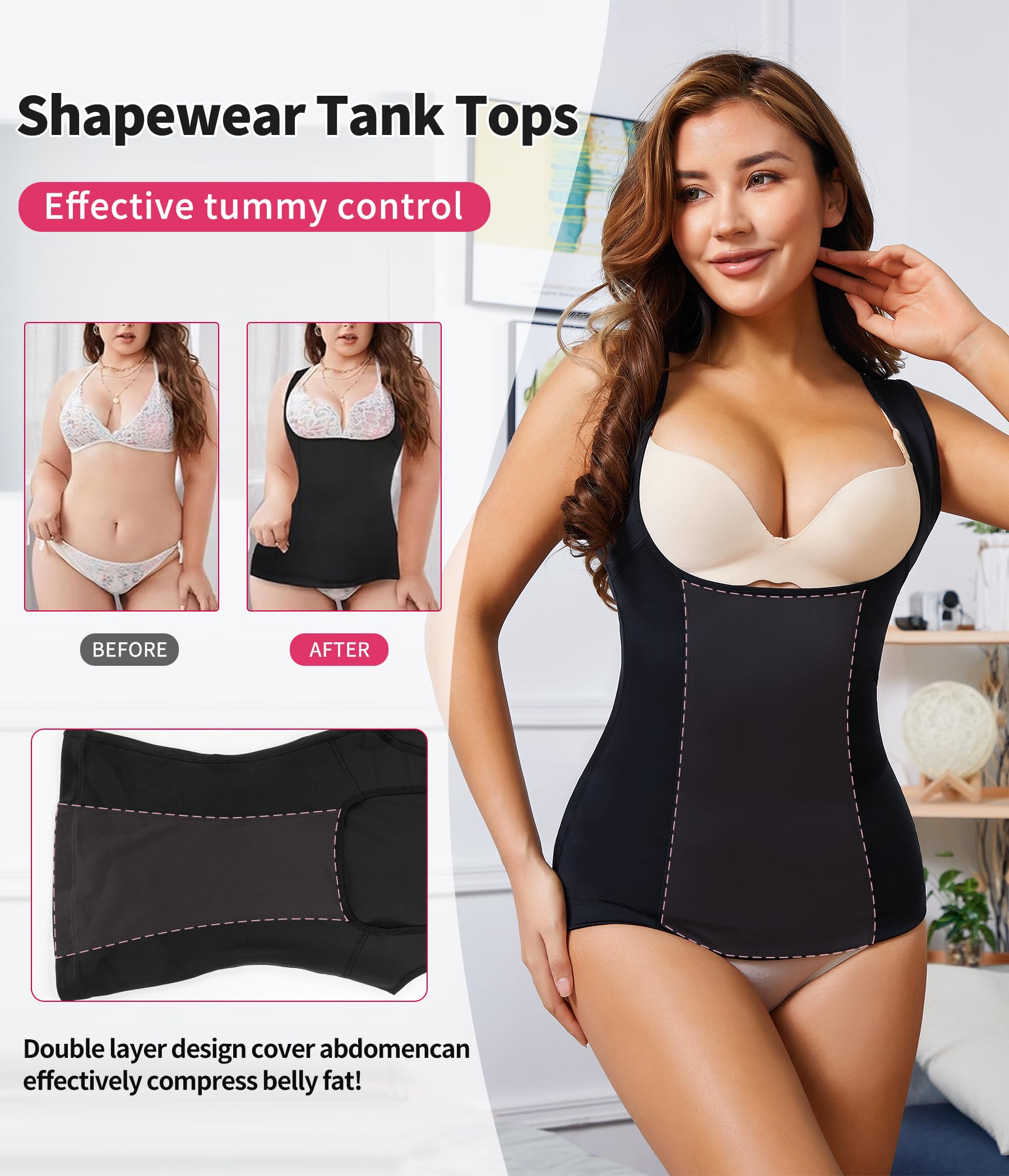 Gotoly Women's Waist Cincher - Tummy Control Shapewear for Women, Slimming Compression Vest, Invisible Body Shaper for Smooth Silhouette | Perfect for Dresses, Workouts & Everyday Wear