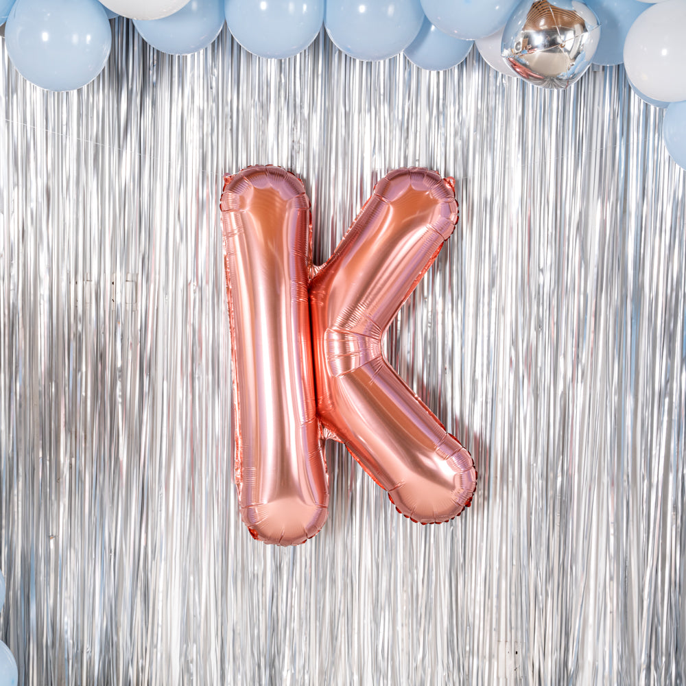 Rose Gold Mylar Letter K Balloon - 40 Inch Large Foil Alphabet Balloon for Birthday Party Decorations, Wedding, Anniversary & Graduation Celebrations - 1 Count Box