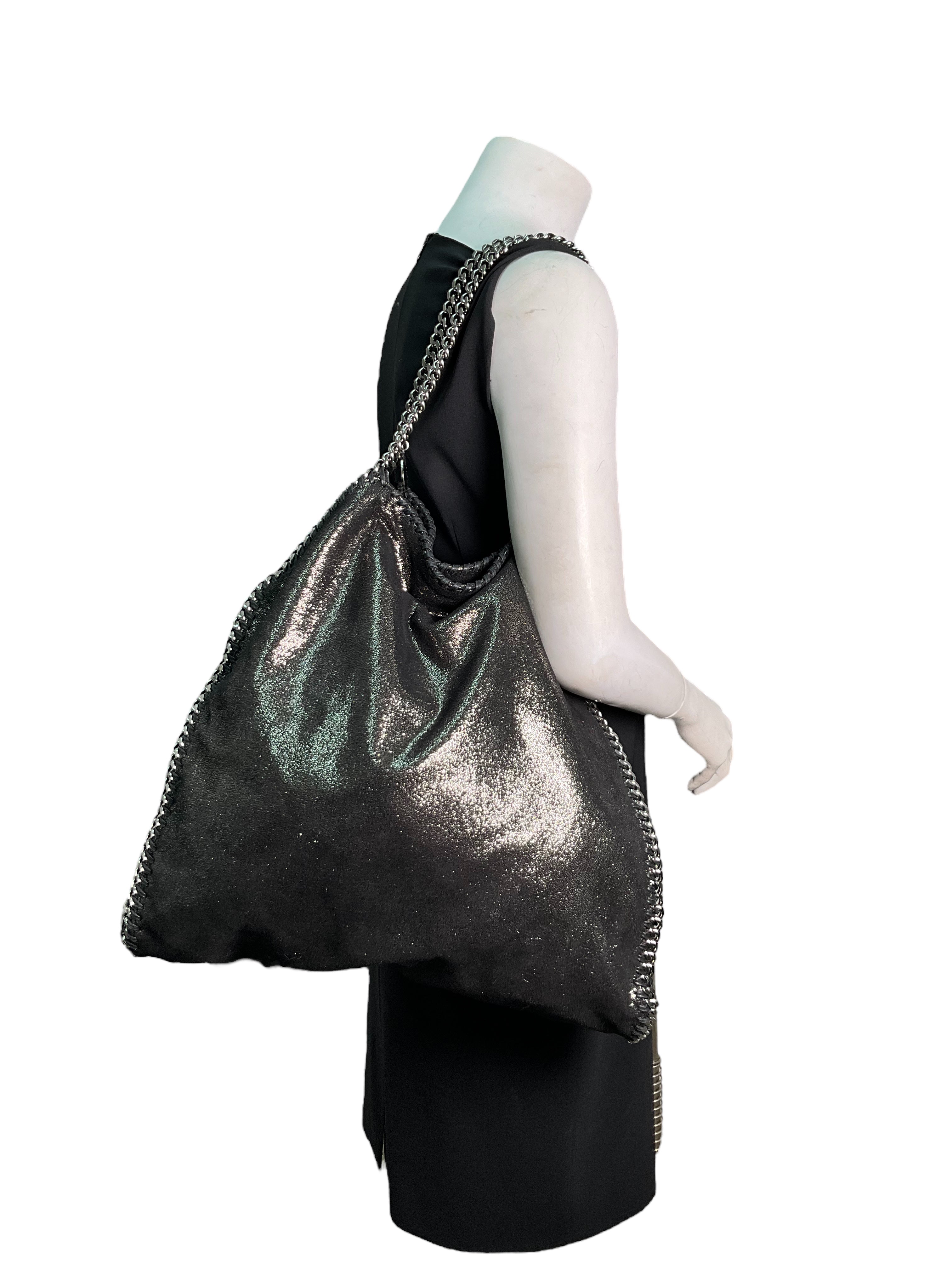 Stella McCartney Falabella Shiny Dotted Chamois Leather Tote Bag for Women - Stylish Designer Handbag for Work, Travel & Everyday Use