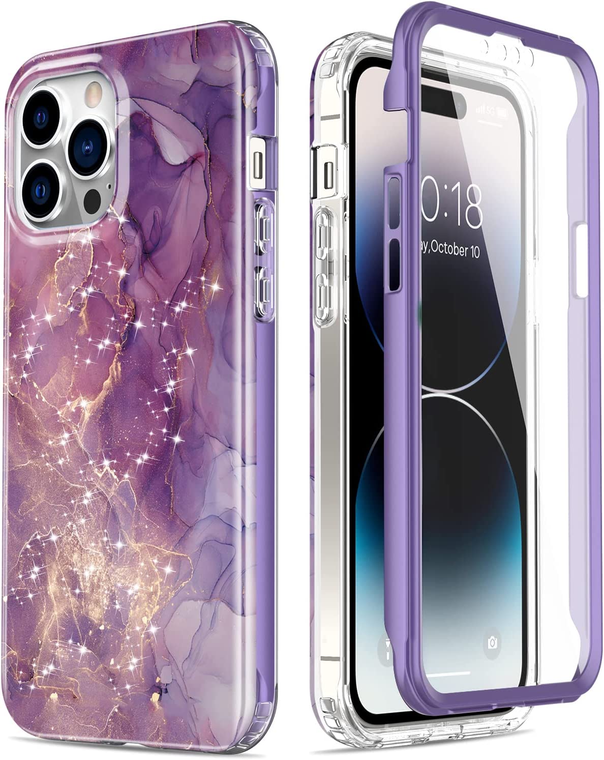 Glitter Purple Marble