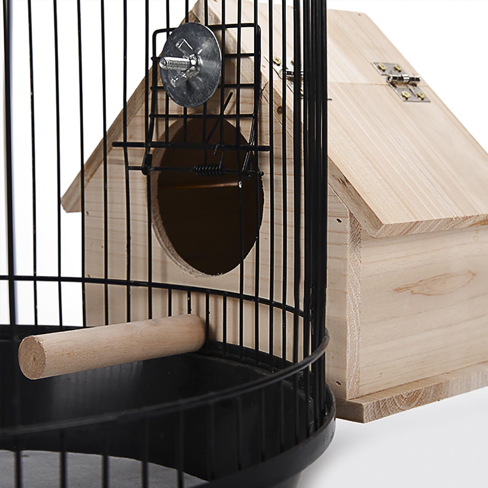 OMEM Wooden Parrot Breeding Box - Natural Bird Nest House for Parakeets, Cockatiels & Lovebirds - Durable Wooden Bird Cage Accessory with Perch Stand - Perfect for Aviary, Pet Store & Home Breeding Use