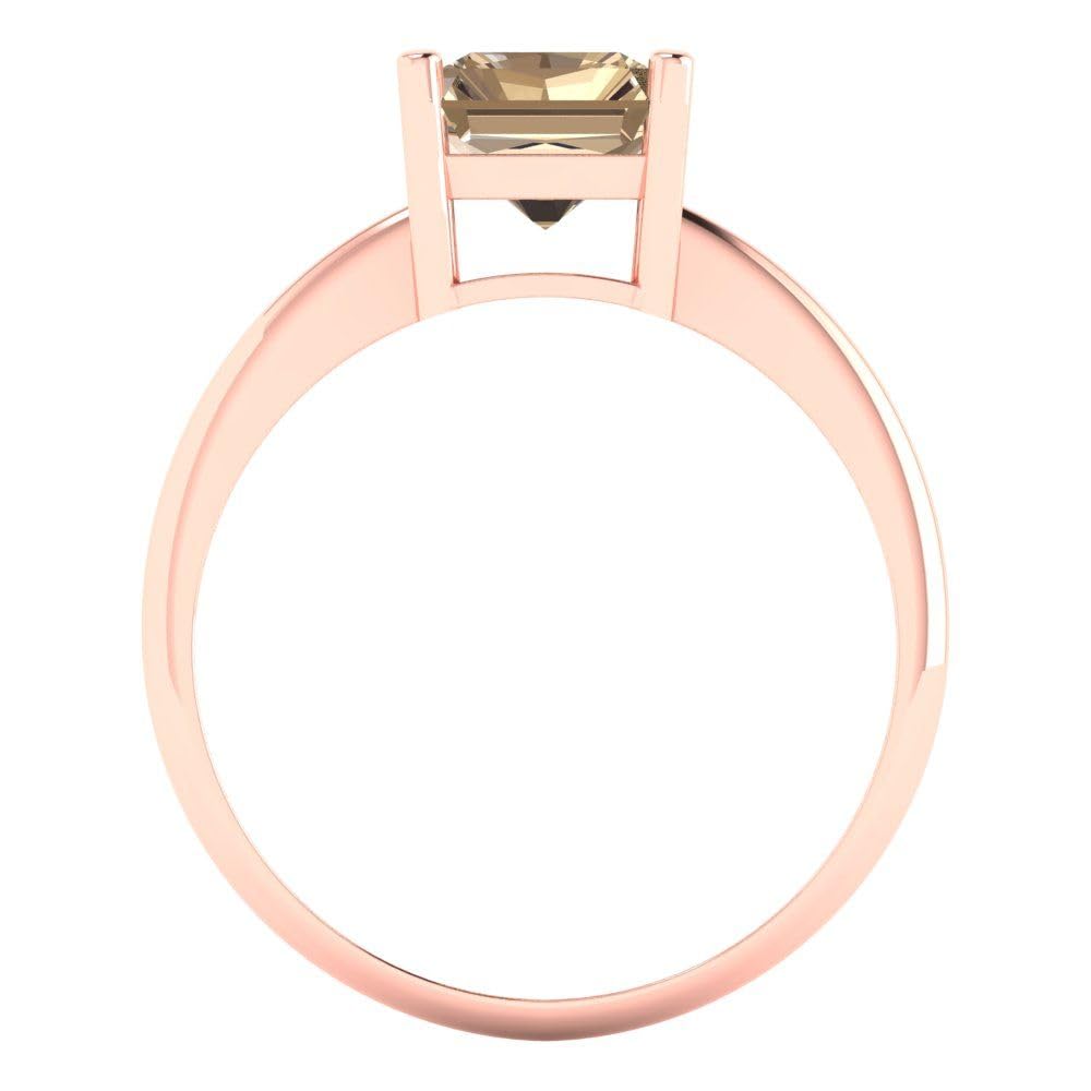 2.5ct Radiant Cut Solitaire Yellow Moissanite Engagement Ring - 18K Rose Gold Wedding Band for Women, Ideal Bridal Promise & Anniversary Gift - Perfect for Proposals, Weddings & Special Occasions