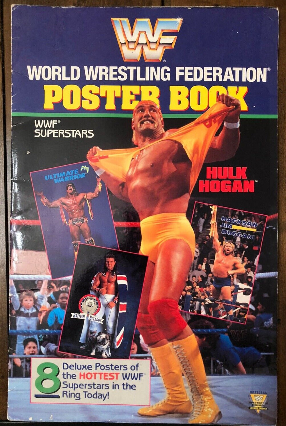 Vintage 1991 WWF Wrestling Poster Book Featuring Hulk Hogan - Collector's Edition by Checkerboard - Perfect for Wrestling Fans, Memorabilia Collectors & Man Cave Decor