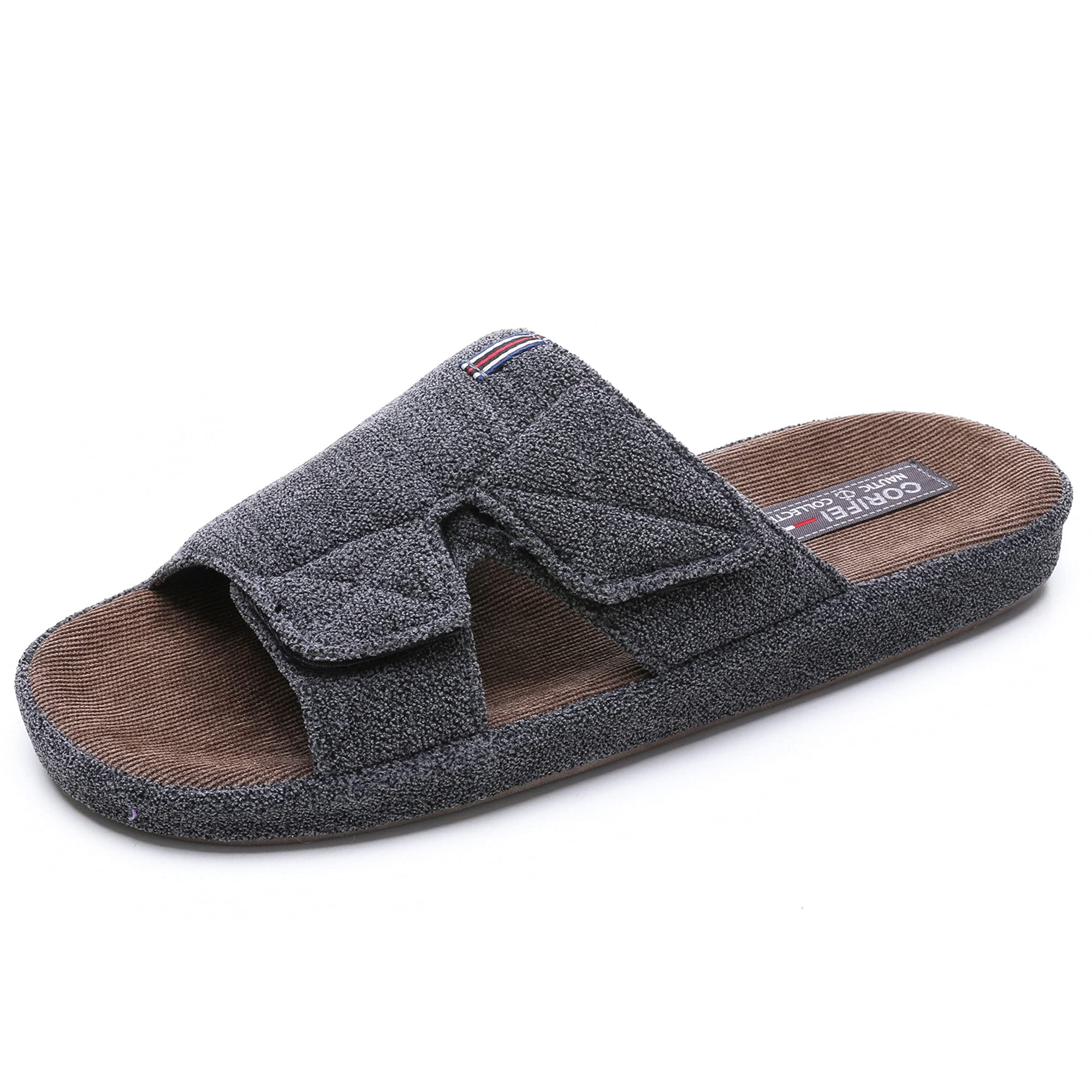 Men's Adjustable Open Toe Slippers with Arch Support - Anti-Slip Cross Band Design for Indoor & Outdoor Use - Perfect for Home, Garden, Poolside and Relaxation