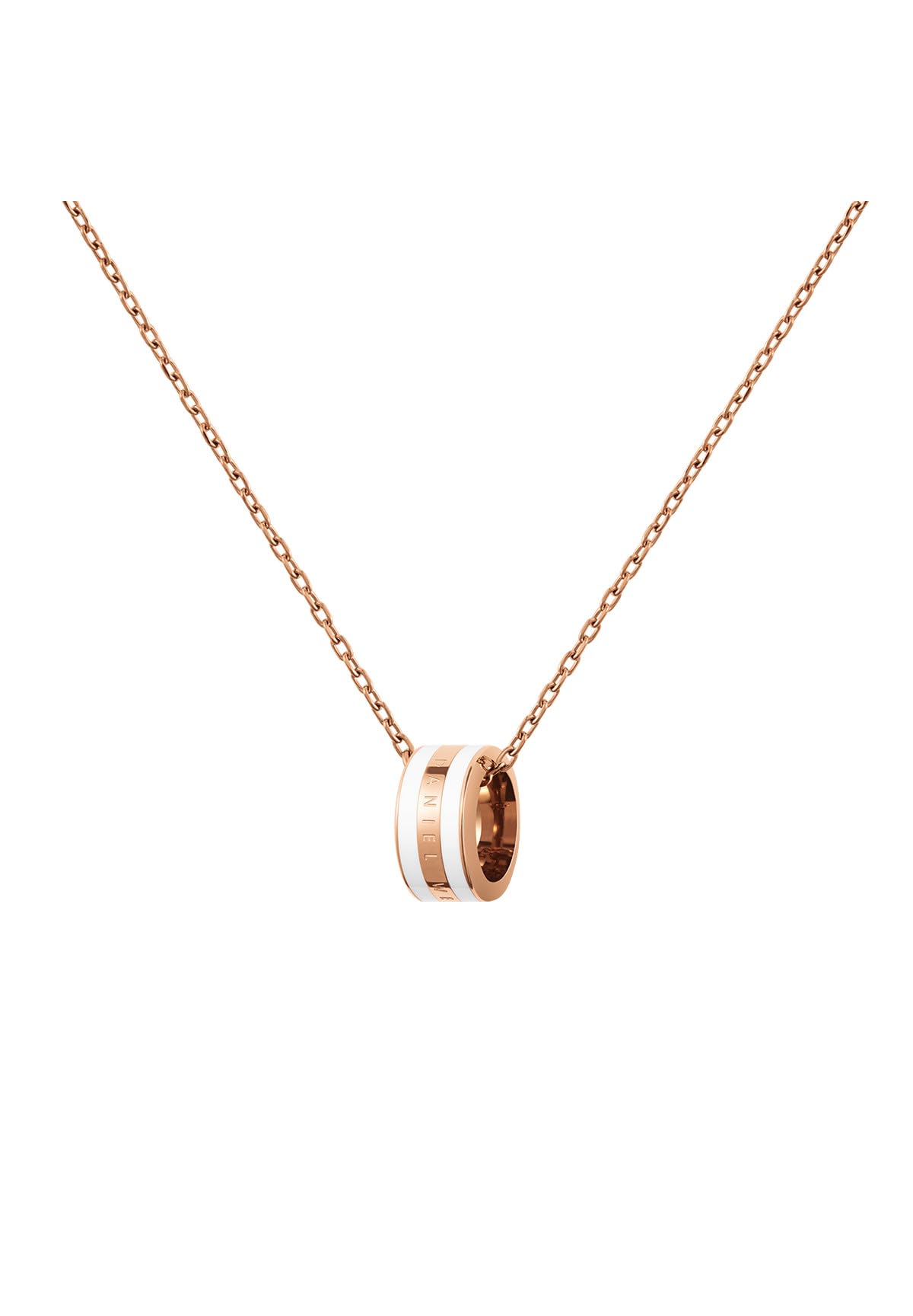 Daniel Wellington Emalie Rose Gold Plated Stainless Steel Necklace - 316L Enamel Pendant for Women | Perfect for Everyday Wear, Date Nights & Gifting