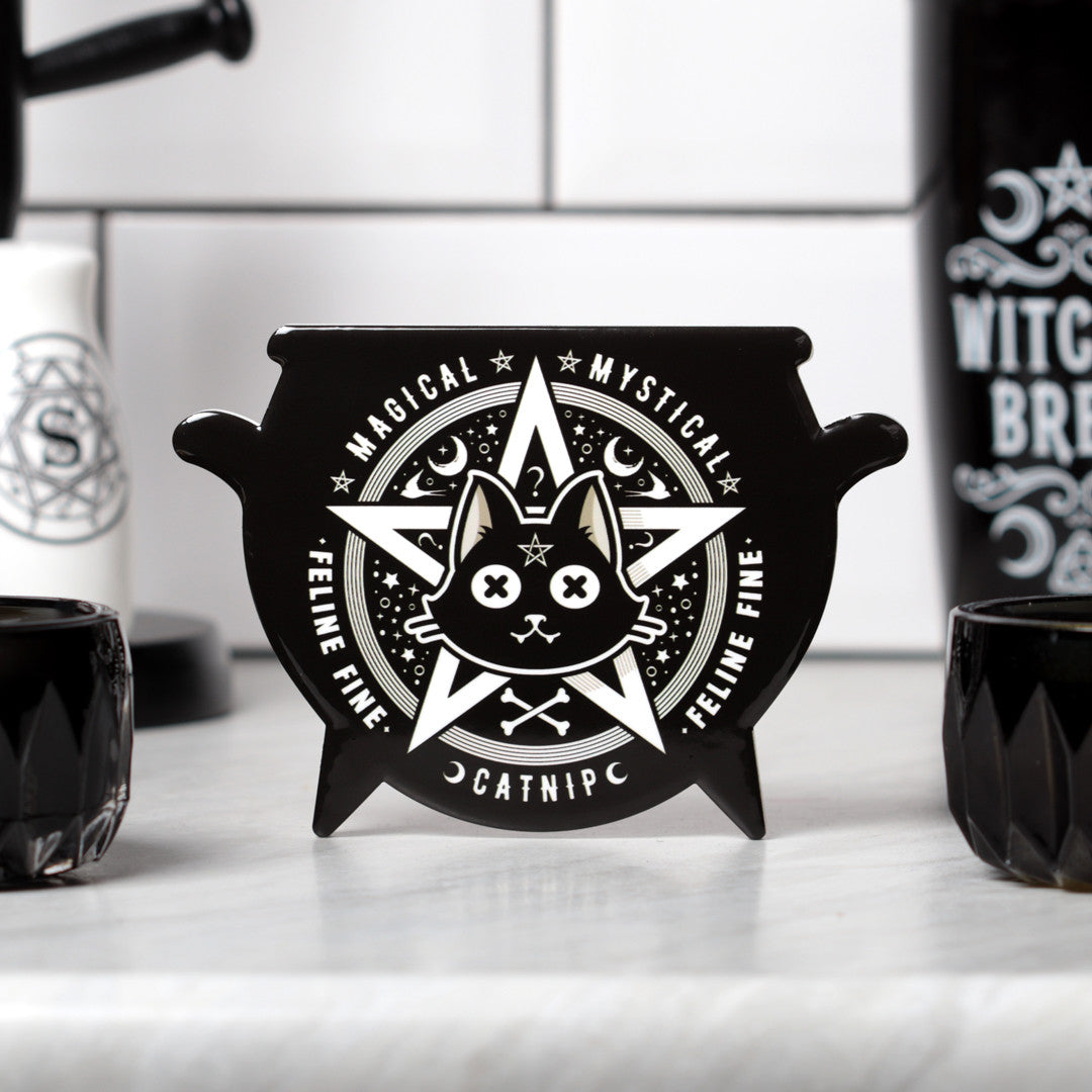 Magical Mystical Catnip Cauldron Coaster - Fun Halloween Cat Toy for Playtime & Training - Perfect for Kittens & Adult Cats