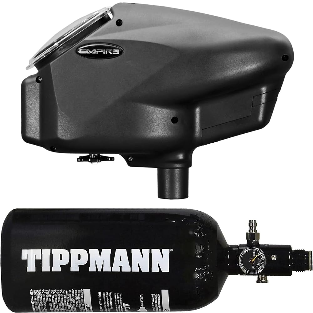 Tippmann Empire Halo Too Electronic Paintball Loader Hopper with 48ci HPA Tank - High Speed Feeding for Tournament & Woodsball Scenarios