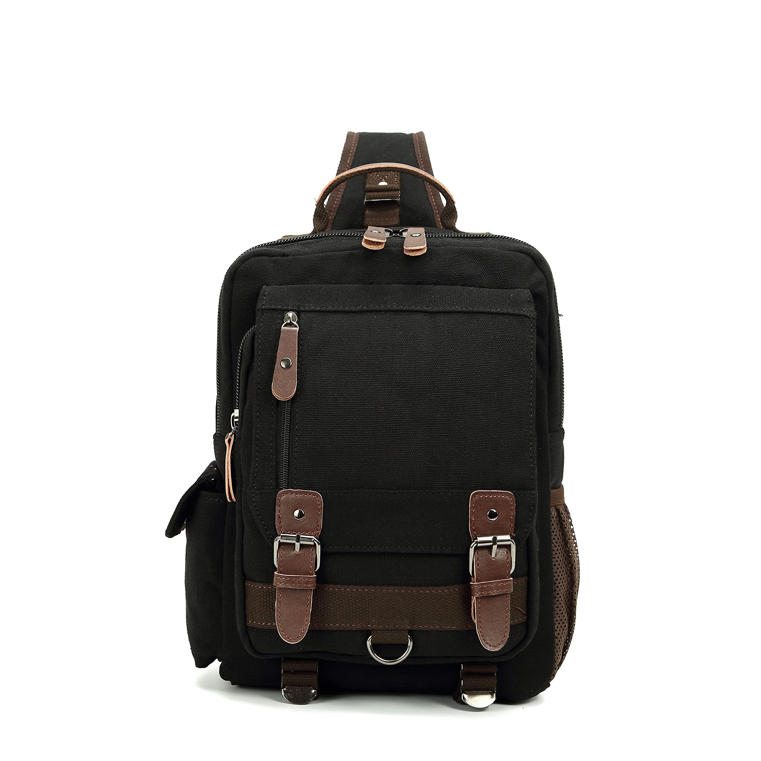 Sechunk Durable Canvas Backpack - Unisex Messenger Sling Bag with Adjustable Shoulder Strap for Men & Women - Perfect for Travel, Work, School & Outdoor Adventures