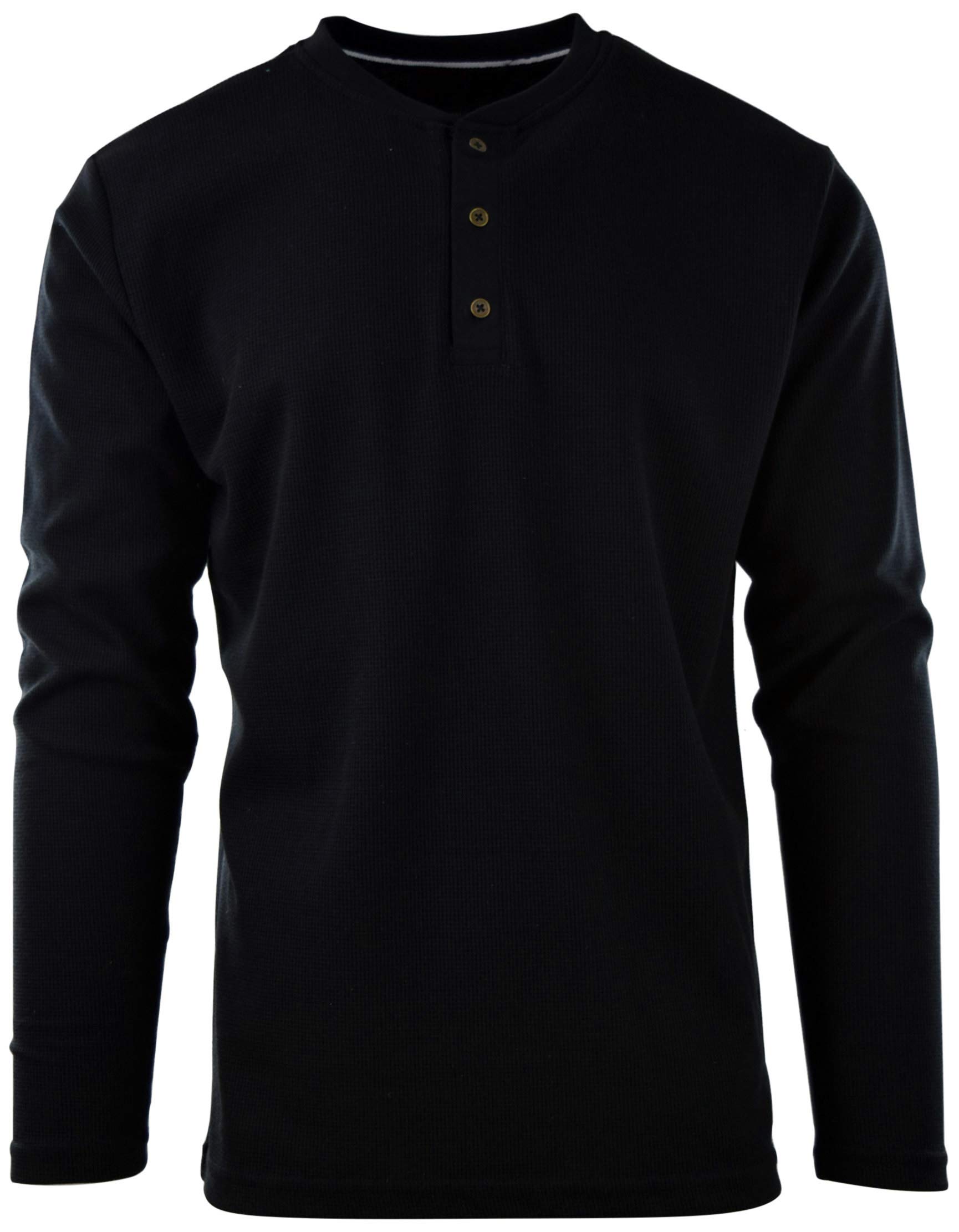 Men's Long Sleeve Thermal Waffle Knit Shirt - Crew Neck Winter Base Layer Top for Men (Multiple Colors) - Perfect for Cold Weather, Outdoor Activities & Layering