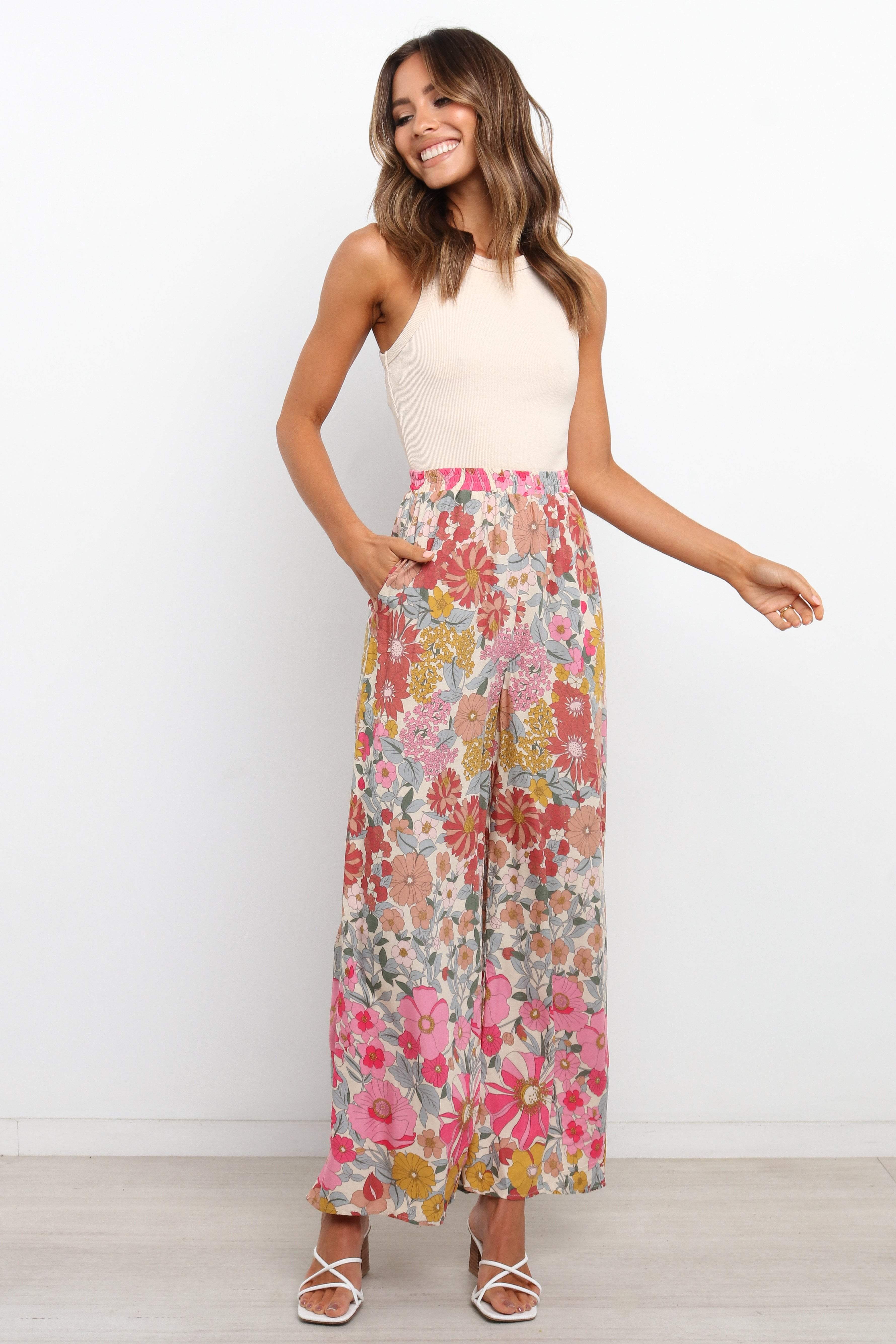 Hart Women's Floral Print Pants - Stylish & Comfortable for Casual Wear, Work & Outdoor Activities