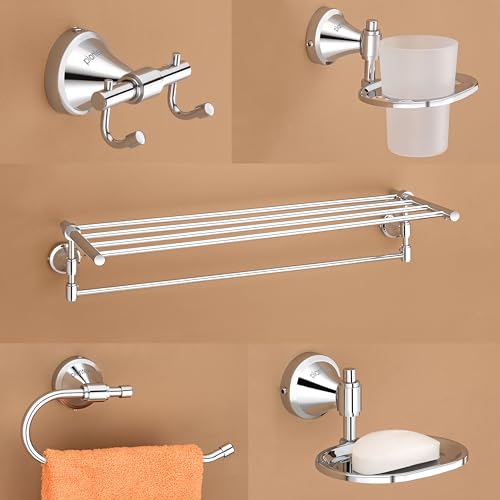 Fix Towel Rack with 4 Pcs Bath Set