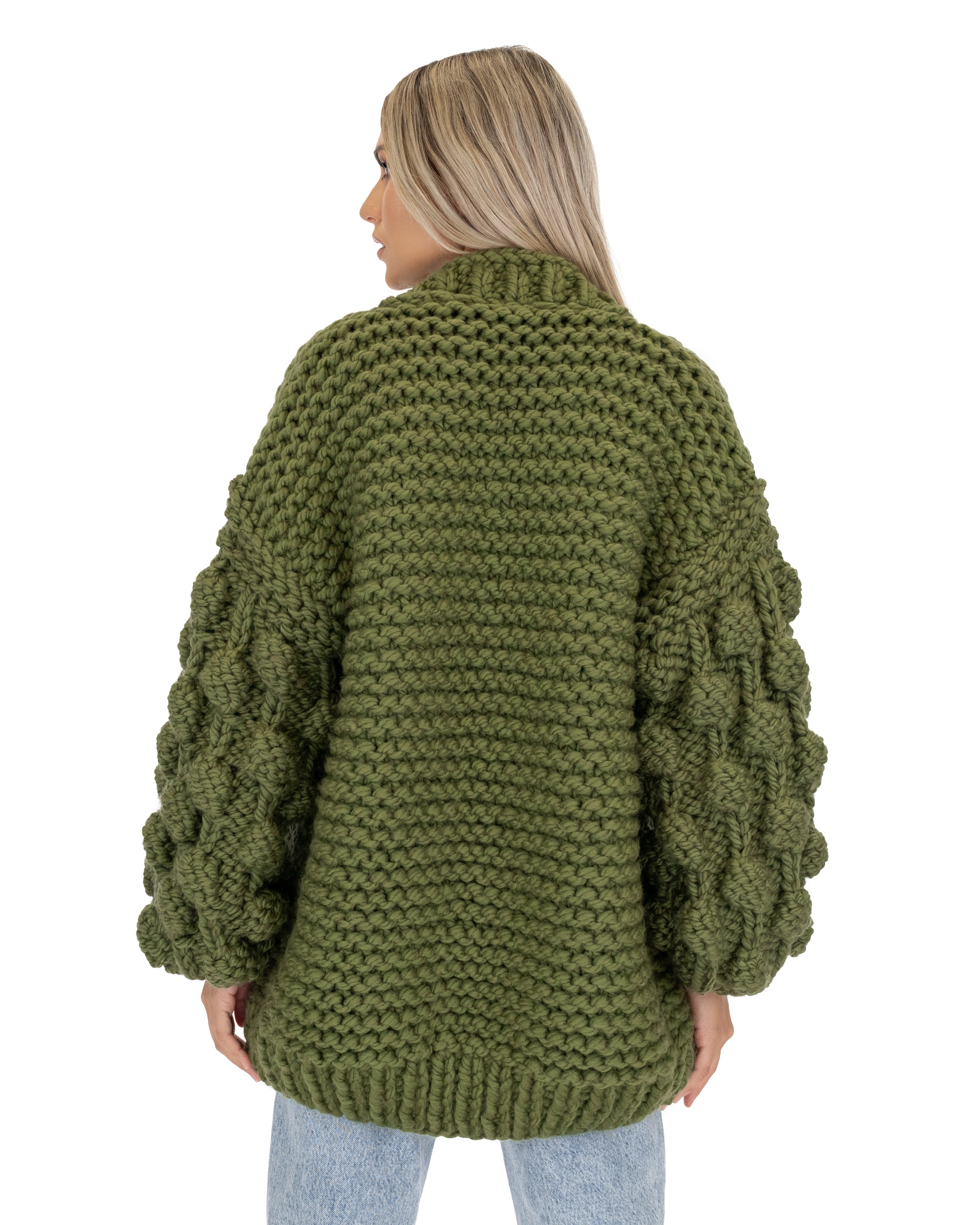 Stylish Bubble Sleeve Cardigan for Women - Soft Knit Open Front Sweater | Perfect for Office, Date Night & Casual Outfits
