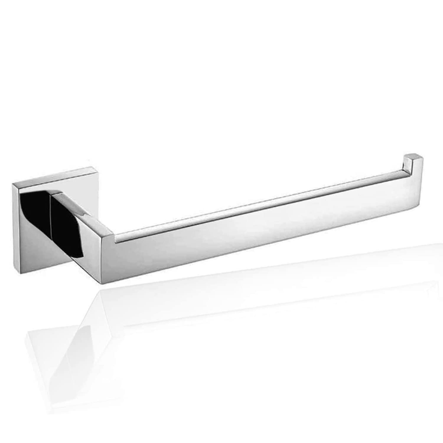 Luxury SUS304 Stainless Steel Wall Mount Toilet Paper Holder & Towel Ring - Square Bathroom Accessory with Mirror Polished Chrome Finish for Modern Home Decor | Perfect for Bathroom, Powder Room & Guest Washroom Organization