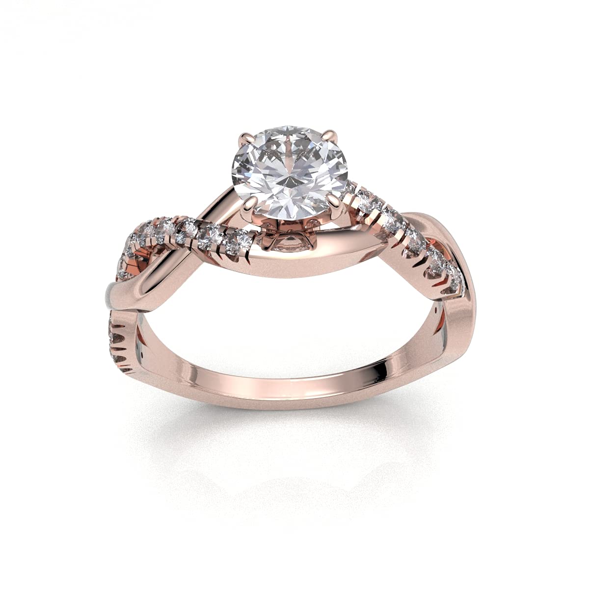 0.70 Carat Solitaire Diamond Engagement Ring 14K White Gold - 0.55ct Certified Center Diamond, Split Shank Setting, Infinity Wedding Band for Women (Color HI, Clarity I1/I2) - Perfect for Proposals, Anniversaries & Romantic Occasions