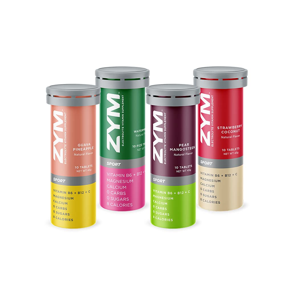 ZYM Kauai Electrolyte Water Enhancer Tablets - Keto Friendly Sports Supplement for Fast Hydration & Energy Boost - Variety Pack (4 Flavors) - Perfect for Workouts, Hiking & Active Lifestyles