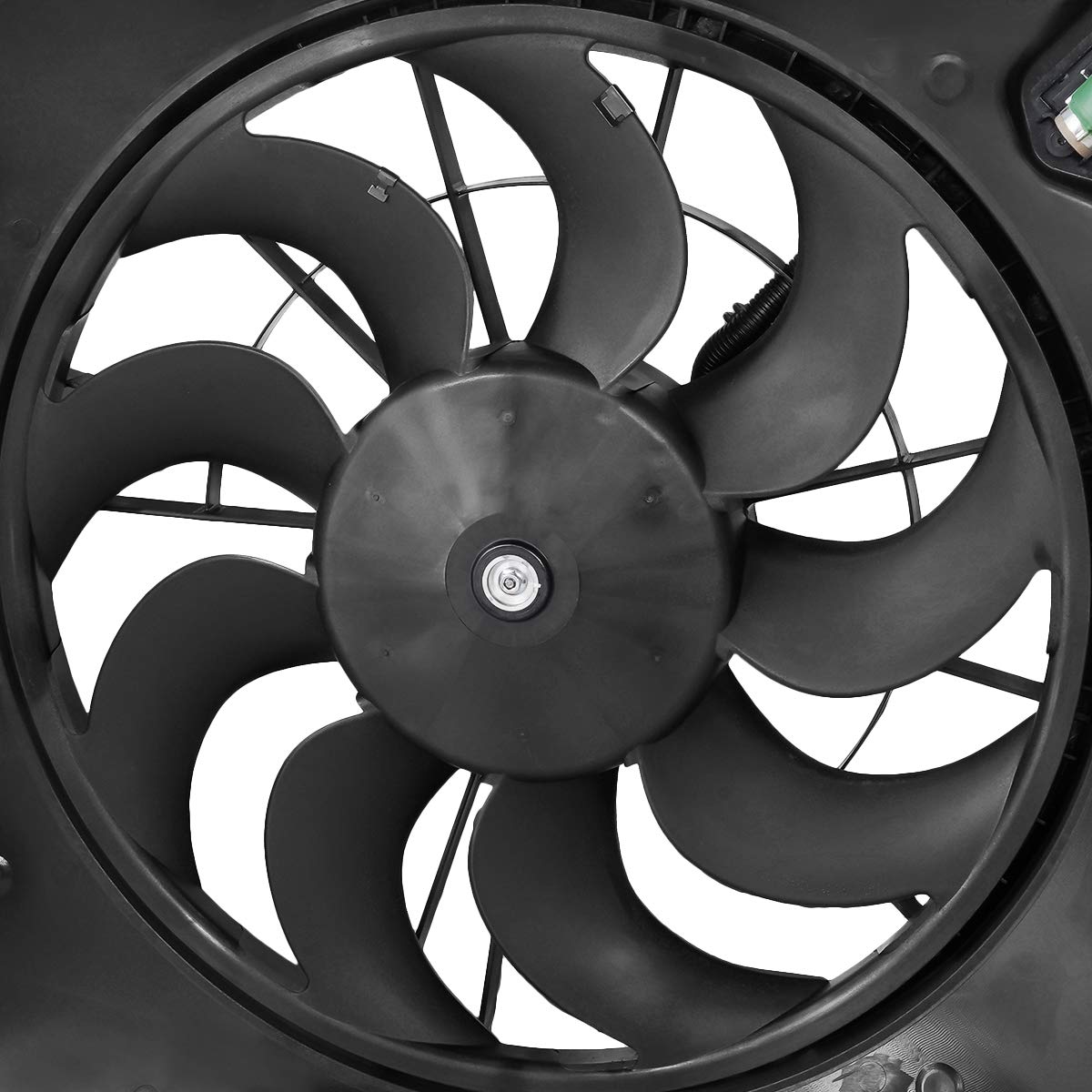 DNA MOTORING OEM-RF-0025 High Performance Radiator Cooling Fan Assembly - Direct Fit Replacement for 2010-2012 Hyundai Santa Fe & 2011-2015 Kia Sorento - Enhanced Cooling Efficiency, Black - Perfect for Engine Overheating Prevention & Summer Driving