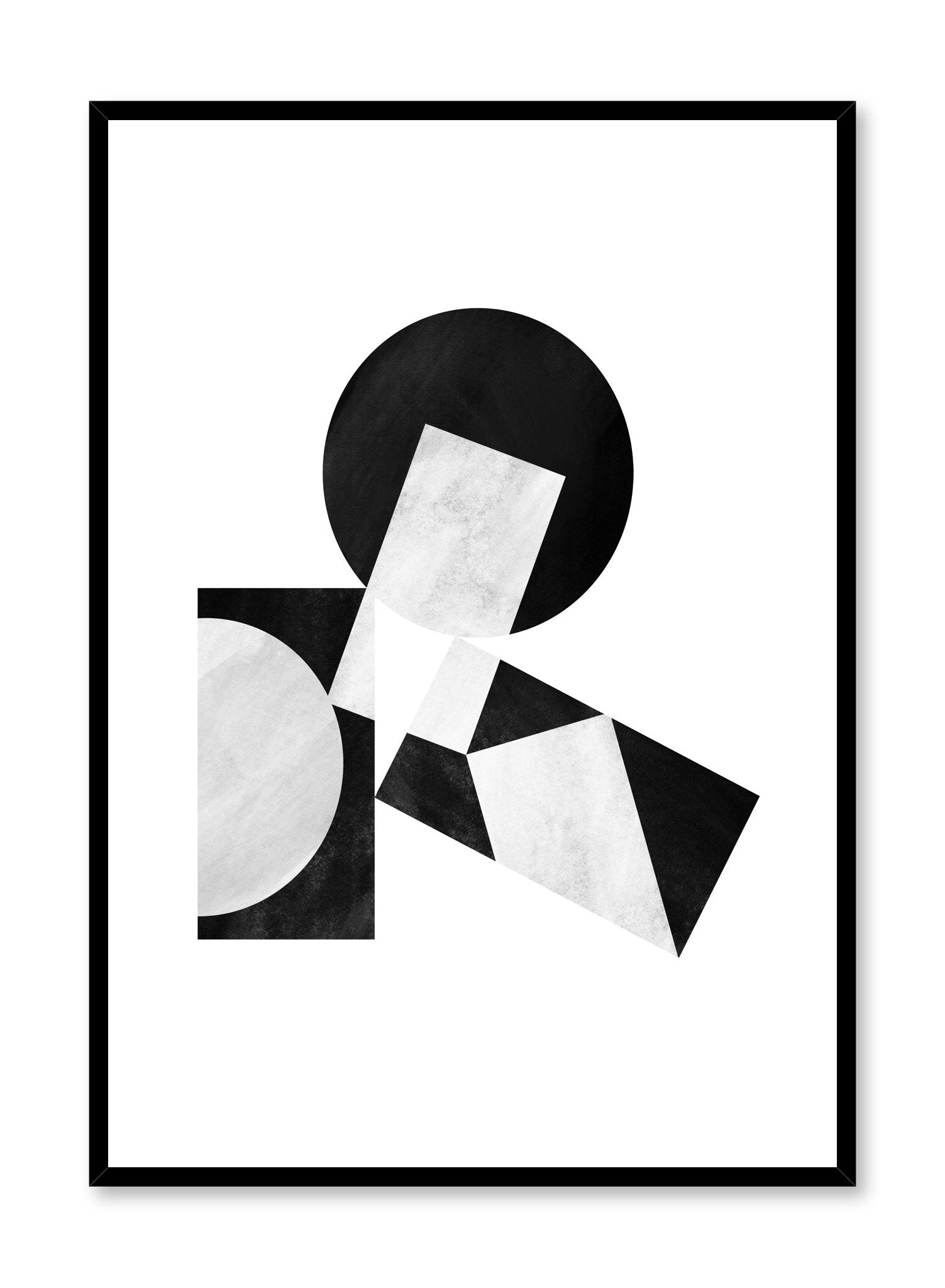 Abstract Layered Shapes Wall Art Poster - Modern Geometric Home Decor for Living Room, Bedroom & Office