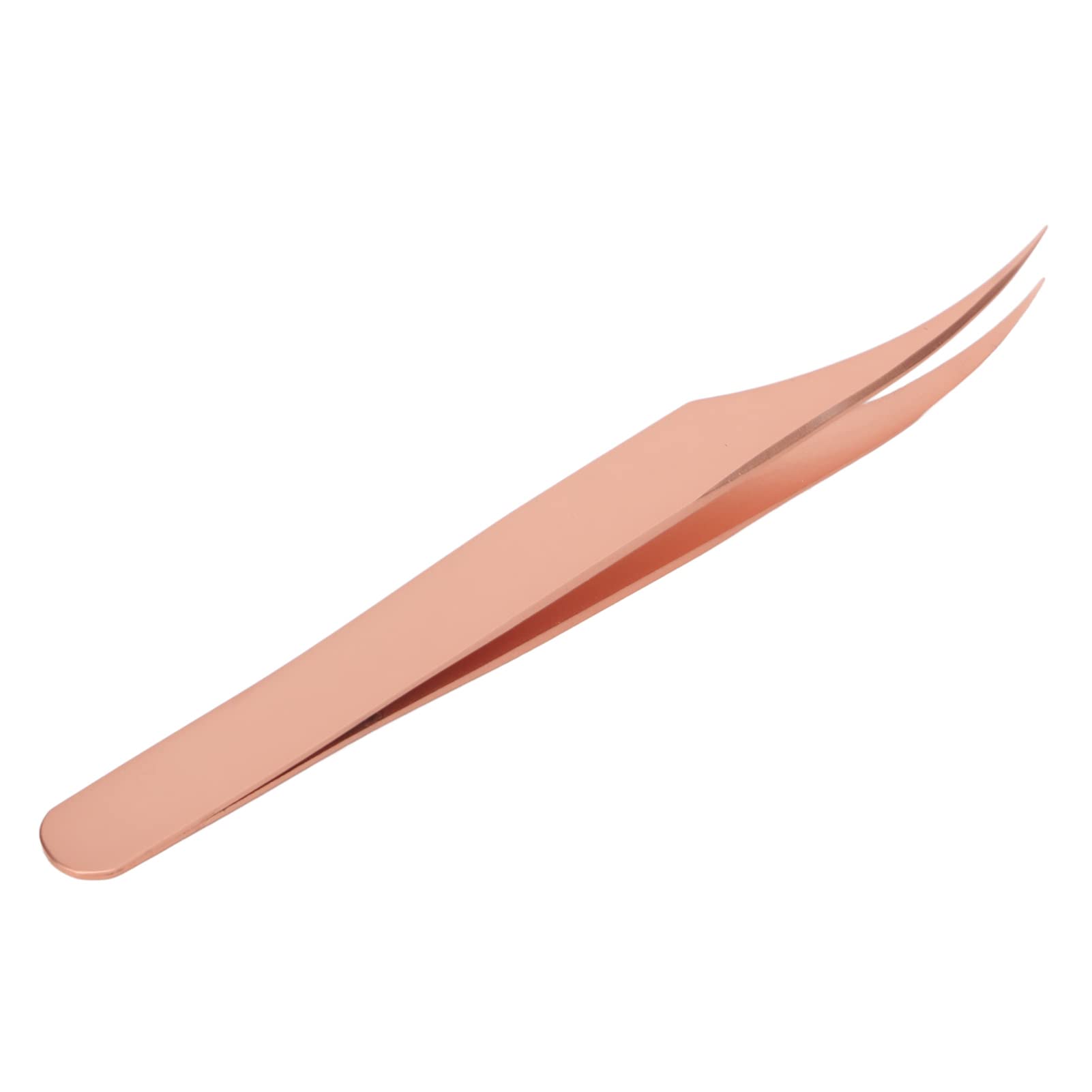 Professional Stainless Steel Eyelash Extension Tweezers - Rose Gold Slight Curved Tips for Precise Application & Comfortable Grip | Perfect for Lash Artists, Salons & DIY Home Use