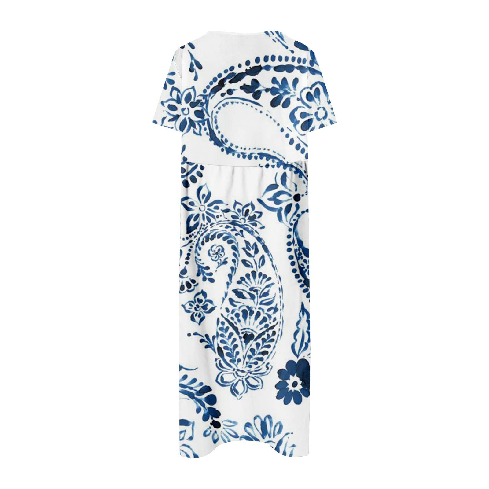 2023 Women's Floral Print Summer Dresses - Short Sleeve Casual Loose Fit Round Neck Pocket Dress | Perfect for Beach Vacations, Garden Parties & Everyday Wear