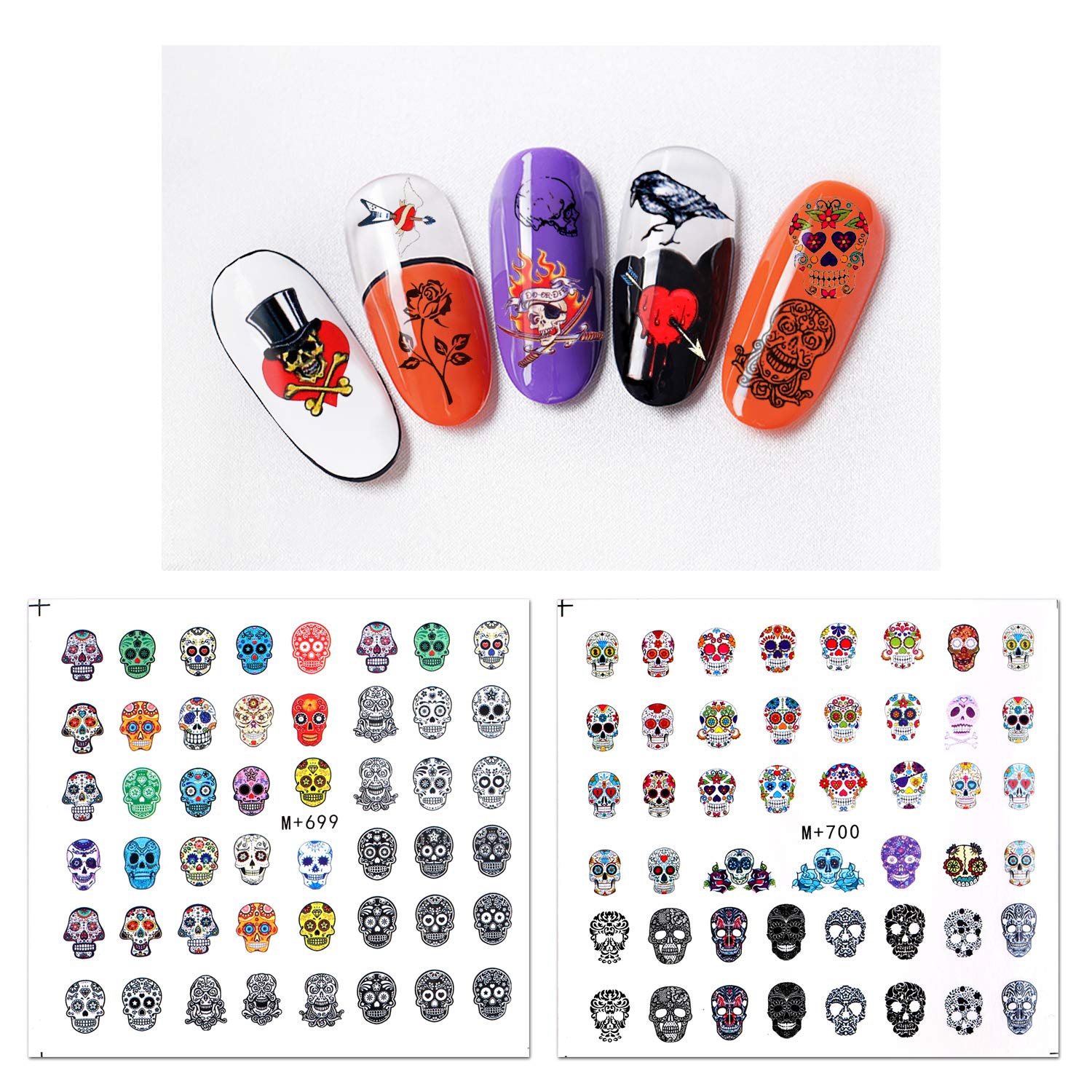 Halloween Nail Art Stickers - 310+ 3D Nail Decals for Kids & Adults, Halloween Cosplay Nail Accessories - Perfect for Halloween Parties, Costume Events and Nail Art DIY