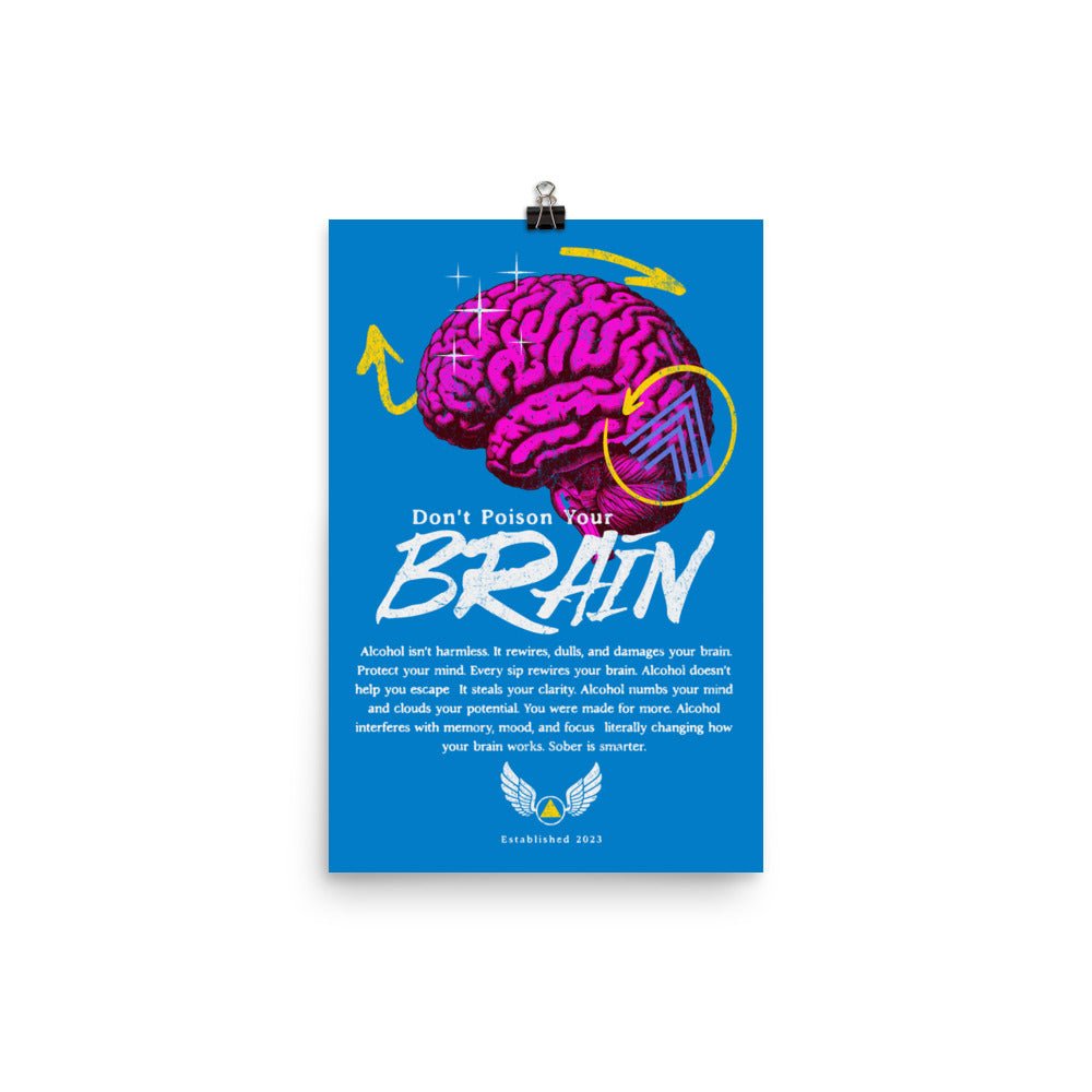 Don’t Poison Your Brain - Educational Science Poster for Classroom & Home | Mental Health Awareness Wall Art for Students & Teachers