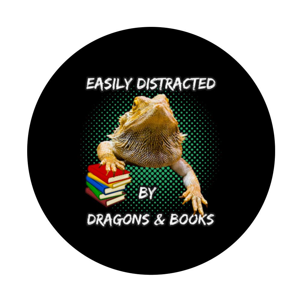 Bearded Dragon PopSockets - Phone & Tablet Grip Stand with Unique Reptile Design | Perfect for Book Lovers & Fantasy Fans | Use for Reading, Gaming, and Daily Phone Protection