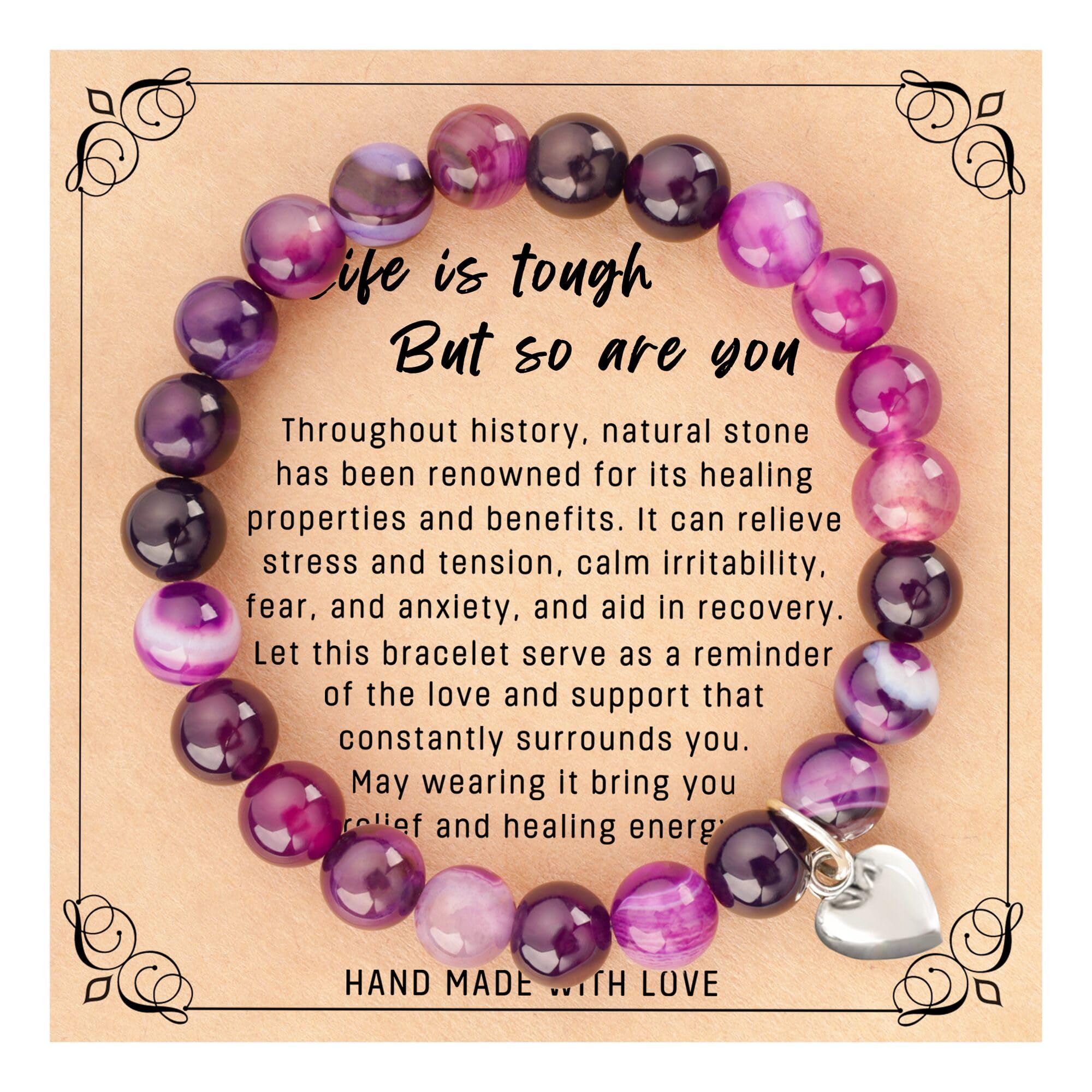 NANOOER Inspirational Get Well Soon Bracelet for Women - Encouragement & Recovery Gift for Best Friends, Sister, Girls - Perfect for Surgery, Relaxation & Cheer Up (Ideal for Hospital, Home & Daily Motivation)