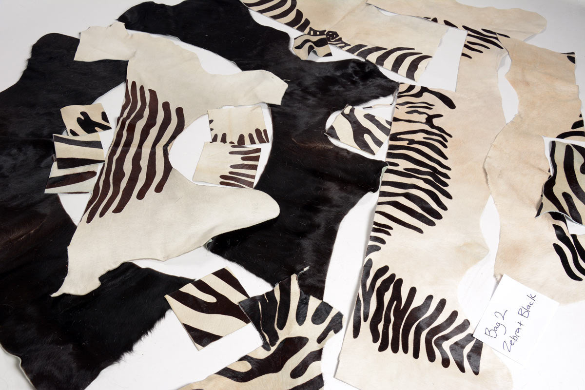 Genuine Cowhide Leather Bag with Zebra & Black Off-White Design - Stylish Handbag for Women, Perfect for Work, Travel & Everyday Use