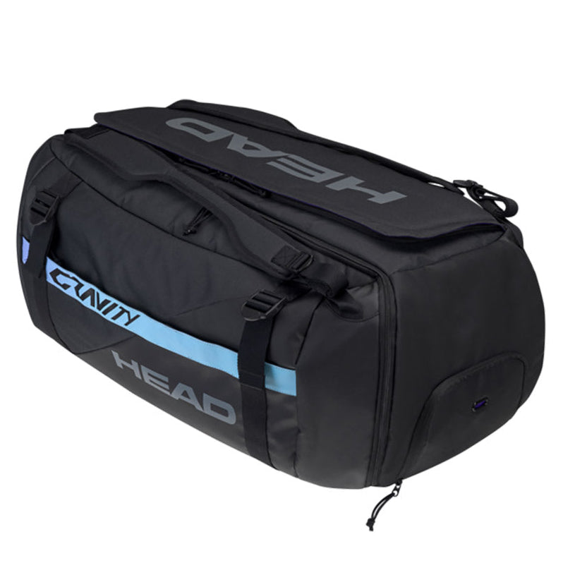 Head PET Gravity Duffel 12 Pack Racquet Bag (Black) - Premium Tennis & Badminton Equipment Storage for Sports Enthusiasts | Perfect for Court, Gym & Travel Use