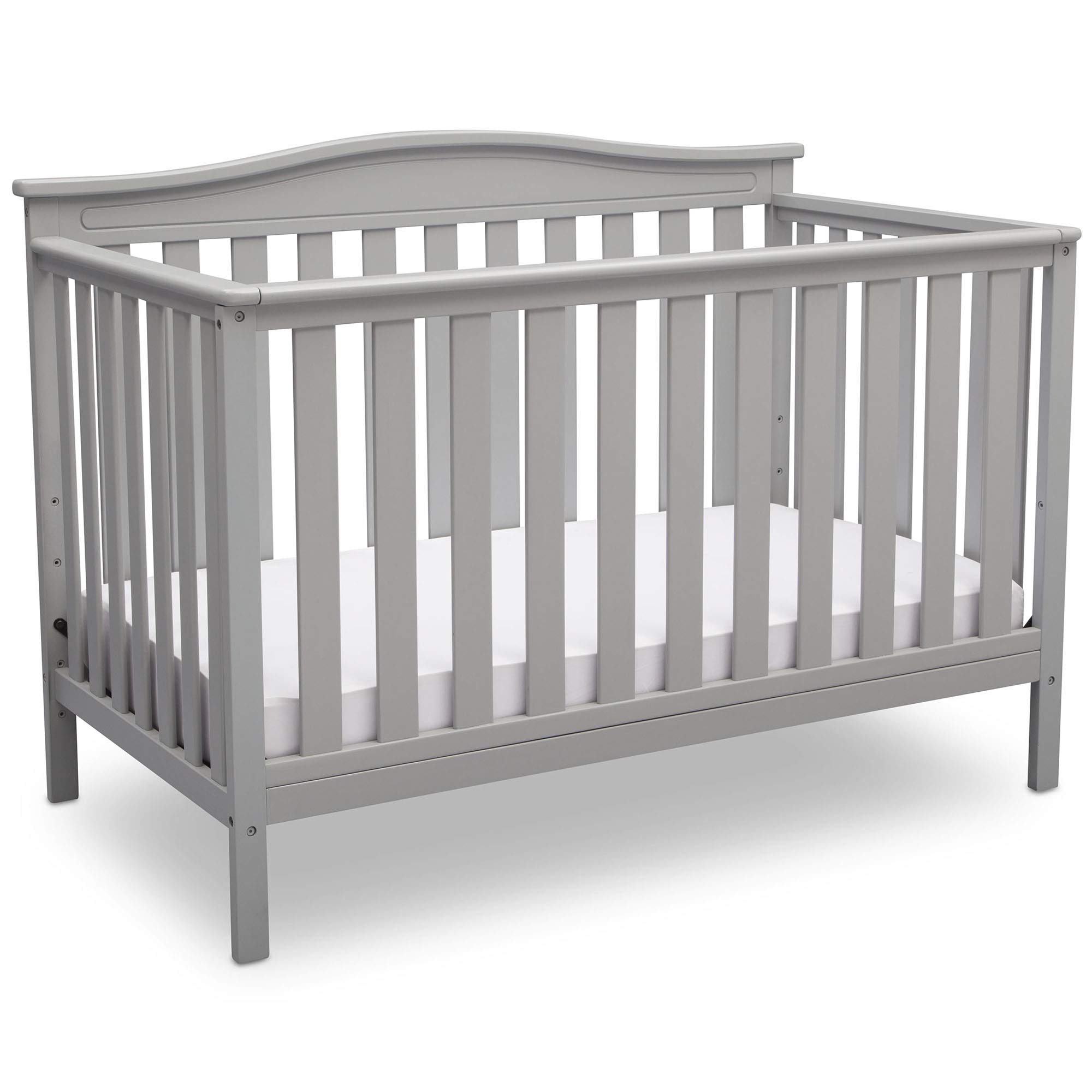 Delta Children Independence 4-in-1 Convertible Baby Crib - Grey | Toddler Bed & Daybed Conversion | Safe & Stylish Nursery Furniture for Newborns to Teens | Perfect for Small Spaces & Modern Nurseries