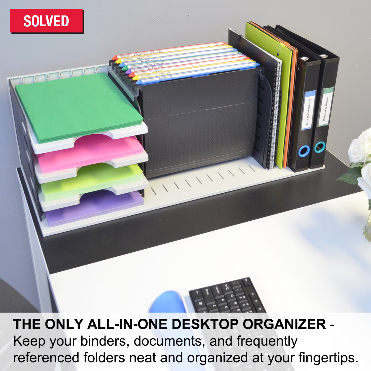 Ultimate Office VersaFile All-in-One Desktop Organizer - Efficient File Sorter for Forms, Books, Binders & Hanging Files | Perfect for Home Office, School & Workspace Organization