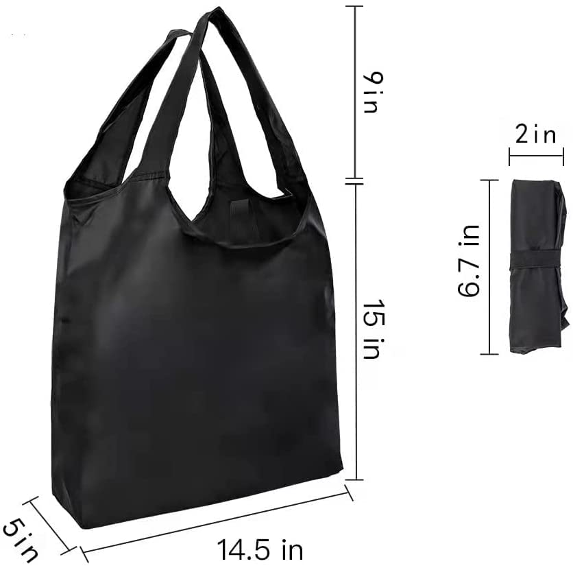 Aricsen 5 Pack Heavy Duty Reusable Grocery Bags - Large Foldable Shopping Bags with Handles, Machine Washable Nylon Polyester Cloth for Supermarket, Farmers Market & Travel | Eco-Friendly & Lightweight