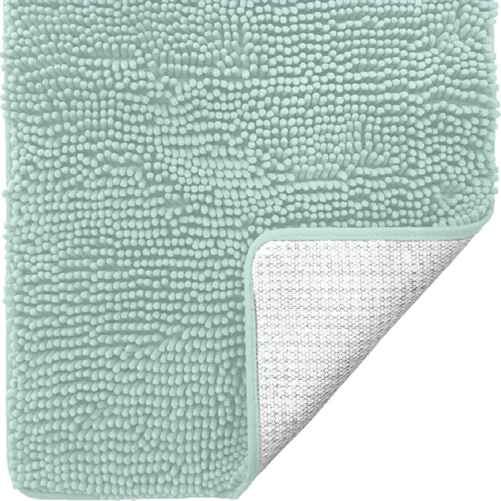 Premium Gorilla Grip Bath Rug - 60x17 Inch Super Soft Chenille Bath Mat with Non-Slip Rubber Backing | Ultra Absorbent & Quick-Drying Microfiber | Machine Washable Shaggy Bathroom Rug for Bathtub & Shower Floor (Seablue) - Perfect for Bathroom Safety & Luxury Comfort