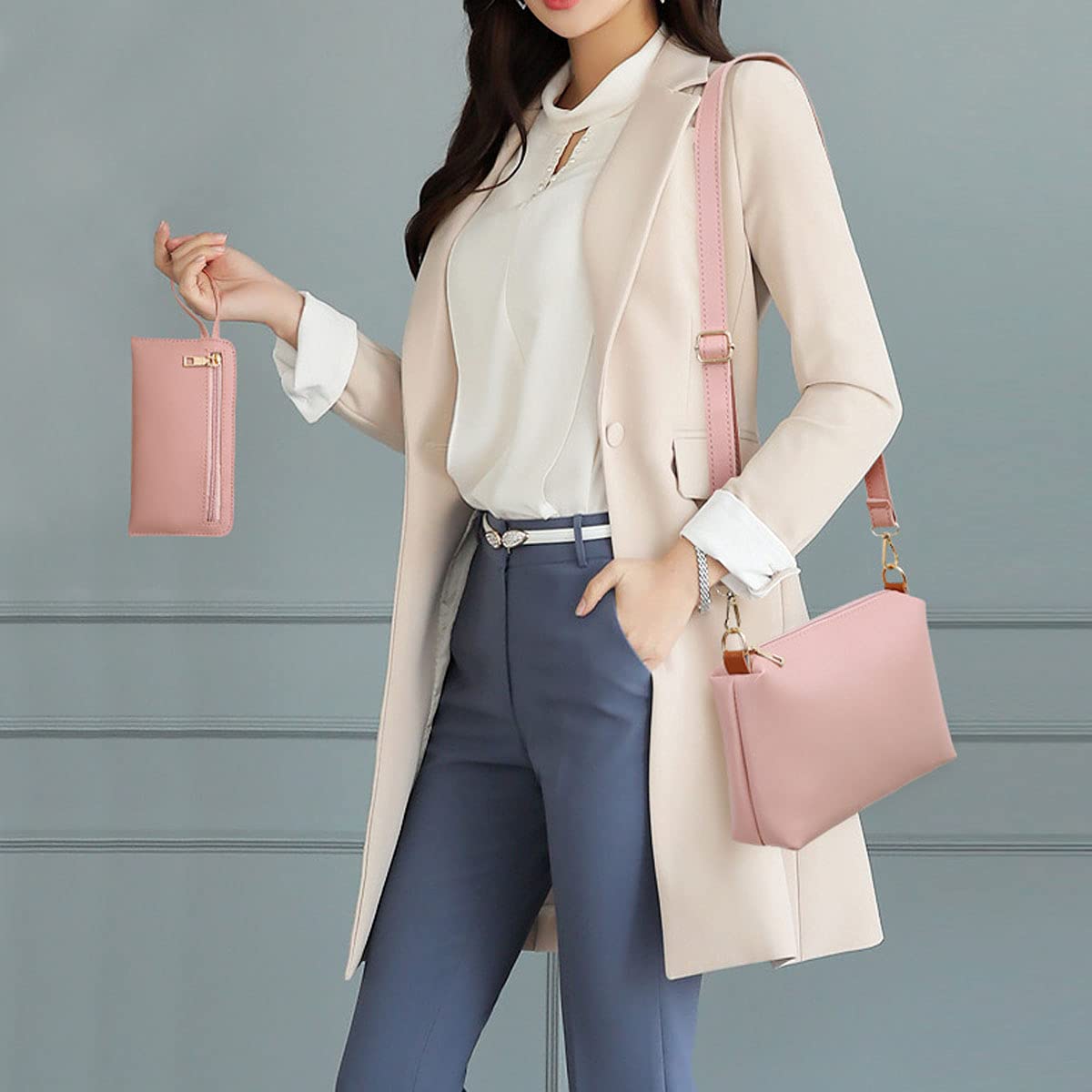 Stylish Women's Handbags & Purses Set - 4-Piece Shoulder Bags, Top-Handle Bags, Tote & Satchel for Work, Travel & Everyday Use