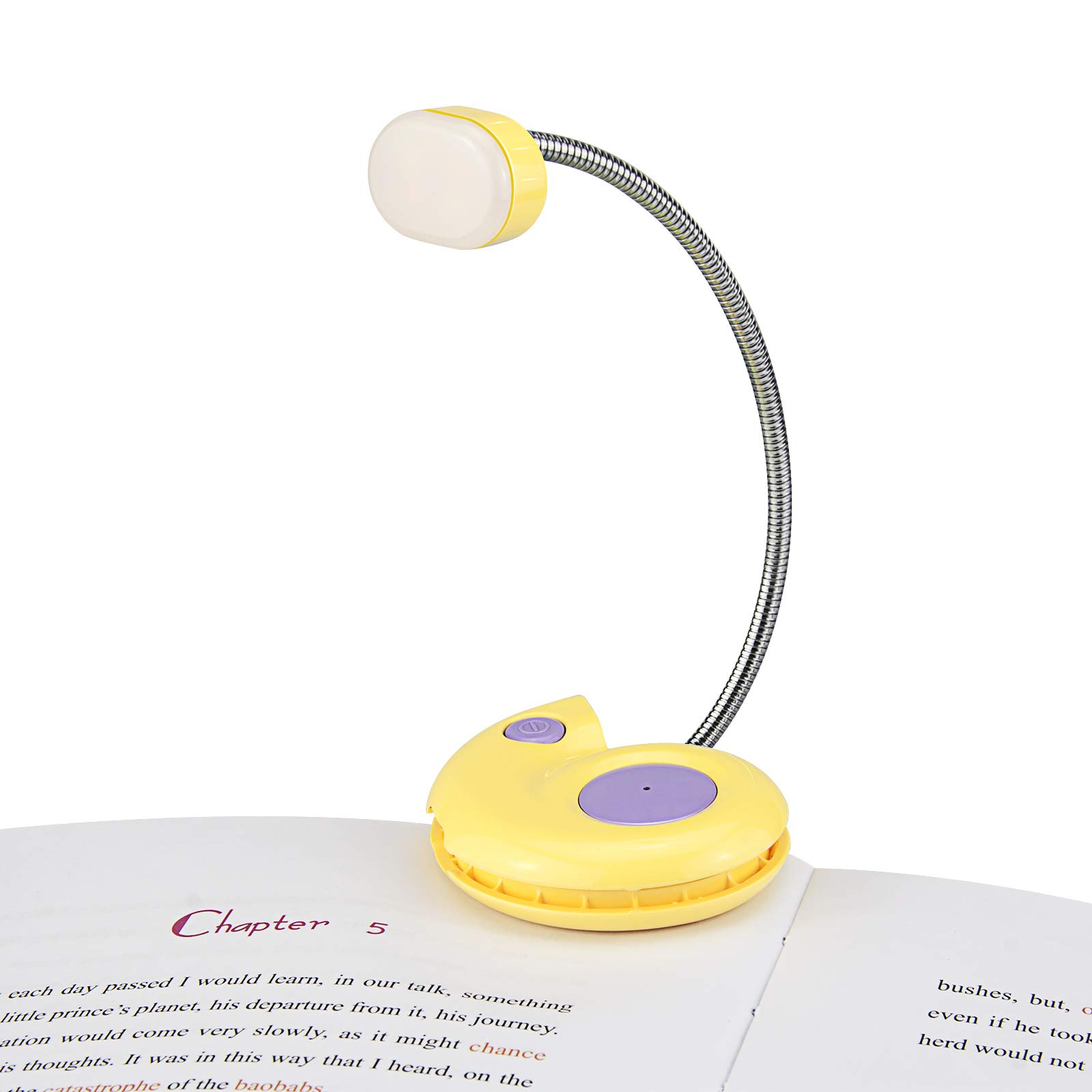 USB Rechargeable LED Book Light - 3 Brightness Dimmable Clip-on Reading Lamp for Kids & Adults, Portable Night Reading Light for Books in Bed, Travel, Study | Perfect Gift for Bookworms (Yellow)